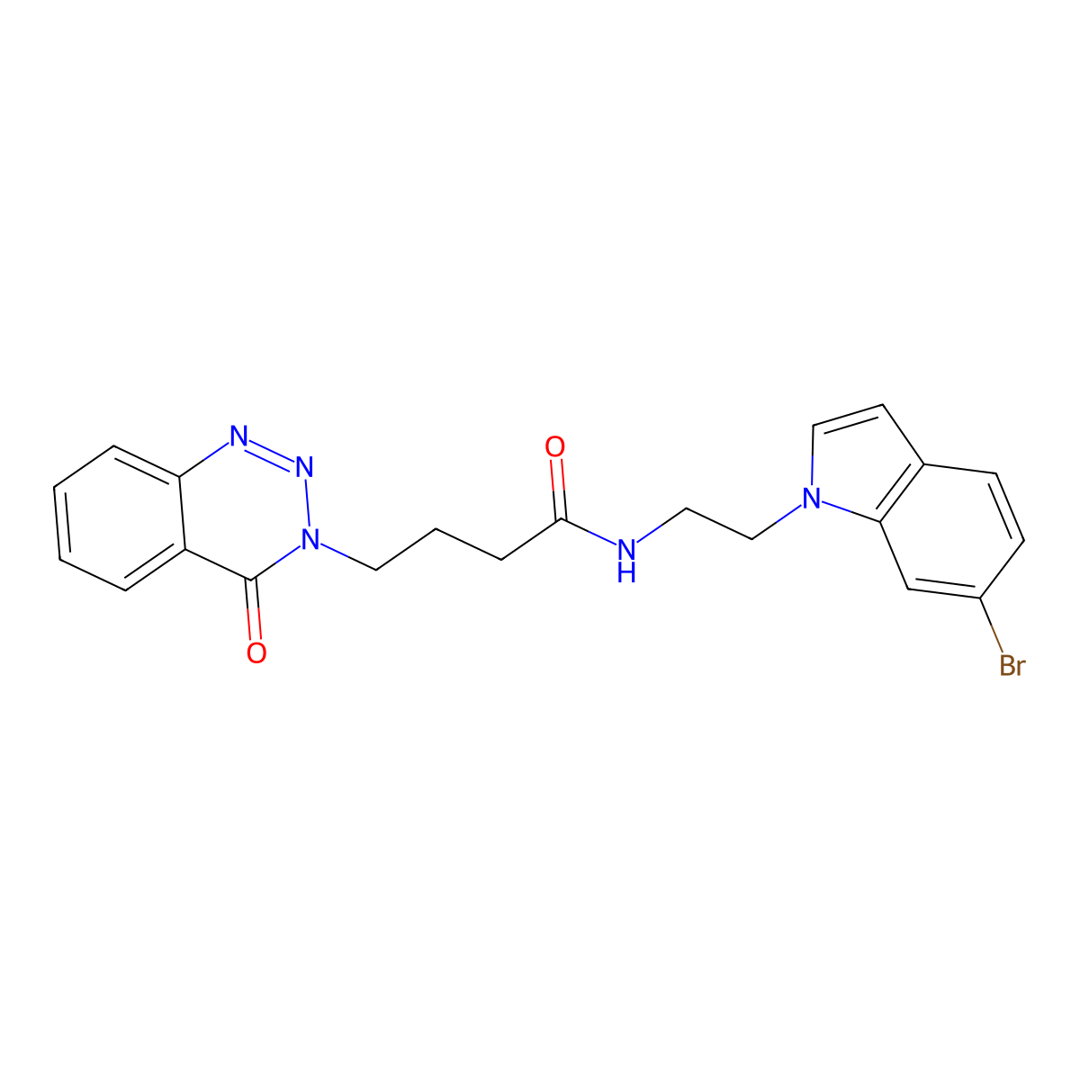 N-[2-(6-bromo-1H-indol-1-yl)ethyl]-4-(4-oxo-1,2,3-benzotriazin-3(4H)-yl)butanamide molecular structure, CAS 1351688-50-0