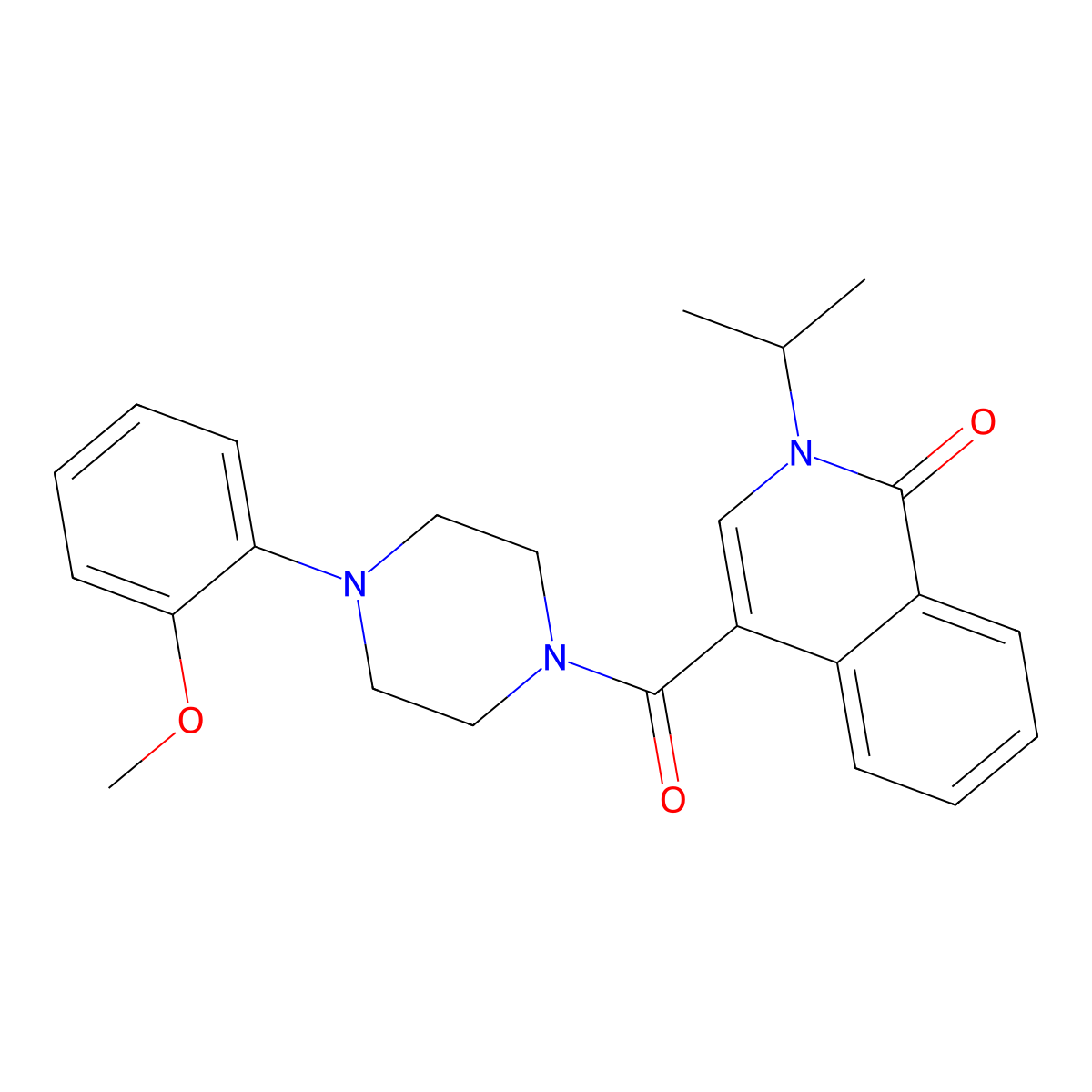 2-isopropyl-4-{[4-(2-methoxyphenyl)piperazino]carbonyl}-1(2H)-isoquinolinone molecular structure, CAS 1351688-65-7