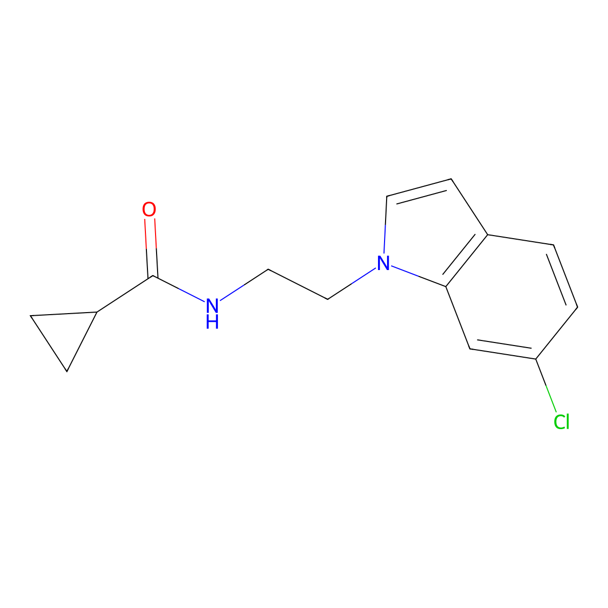 N-[2-(6-chloro-1H-indol-1-yl)ethyl]cyclopropanecarboxamide molecular structure, CAS 1351688-71-5
