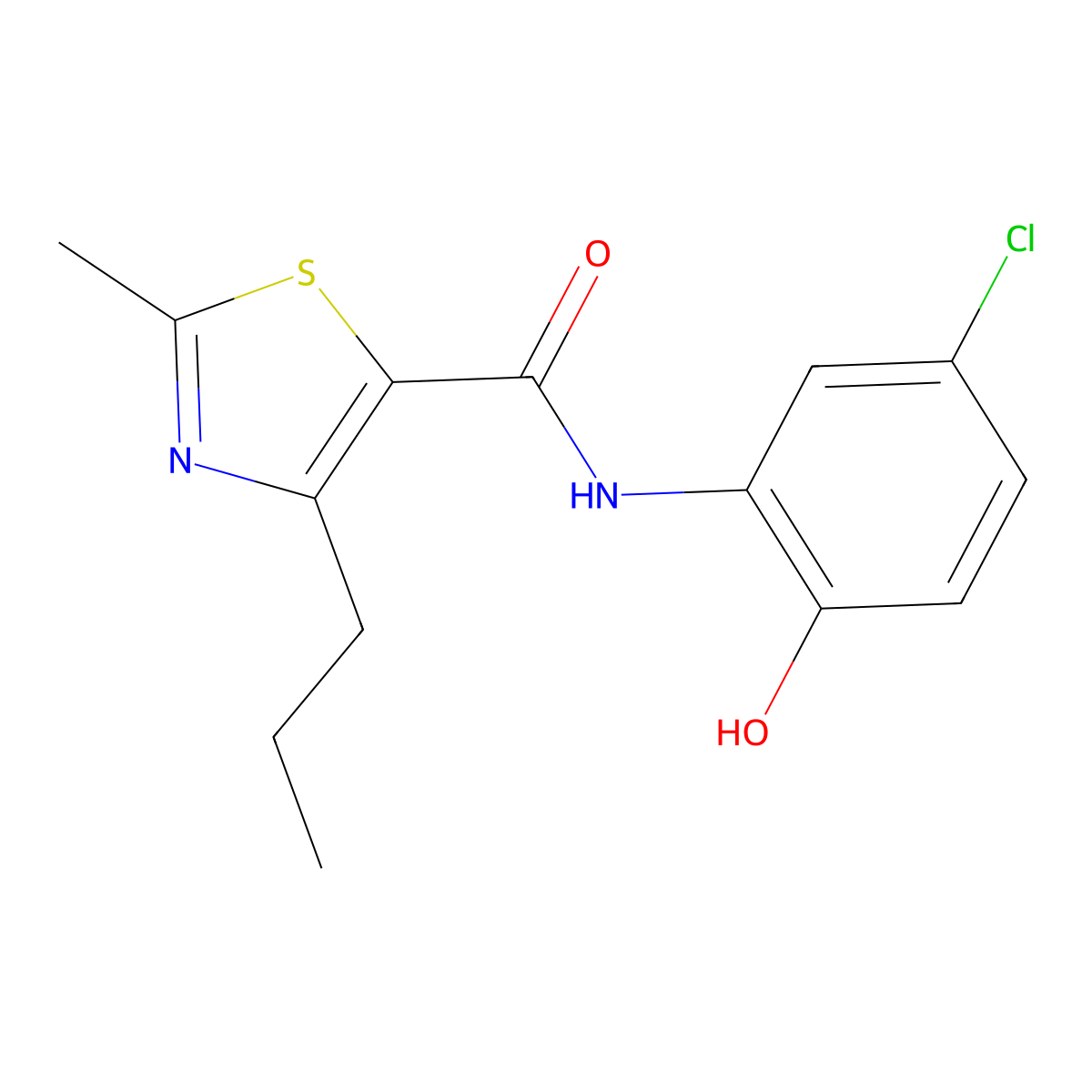 N-(5-chloro-2-hydroxyphenyl)-2-methyl-4-propyl-1,3-thiazole-5-carboxamide molecular structure, CAS 1351688-94-2