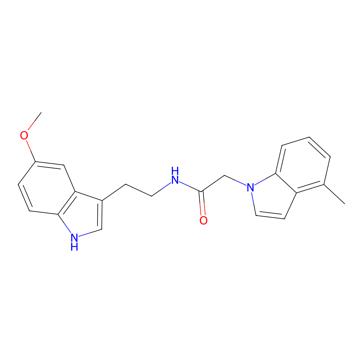 N-[2-(5-methoxy-1H-indol-3-yl)ethyl]-2-(4-methyl-1H-indol-1-yl)acetamide molecular structure, CAS 1351688-95-3