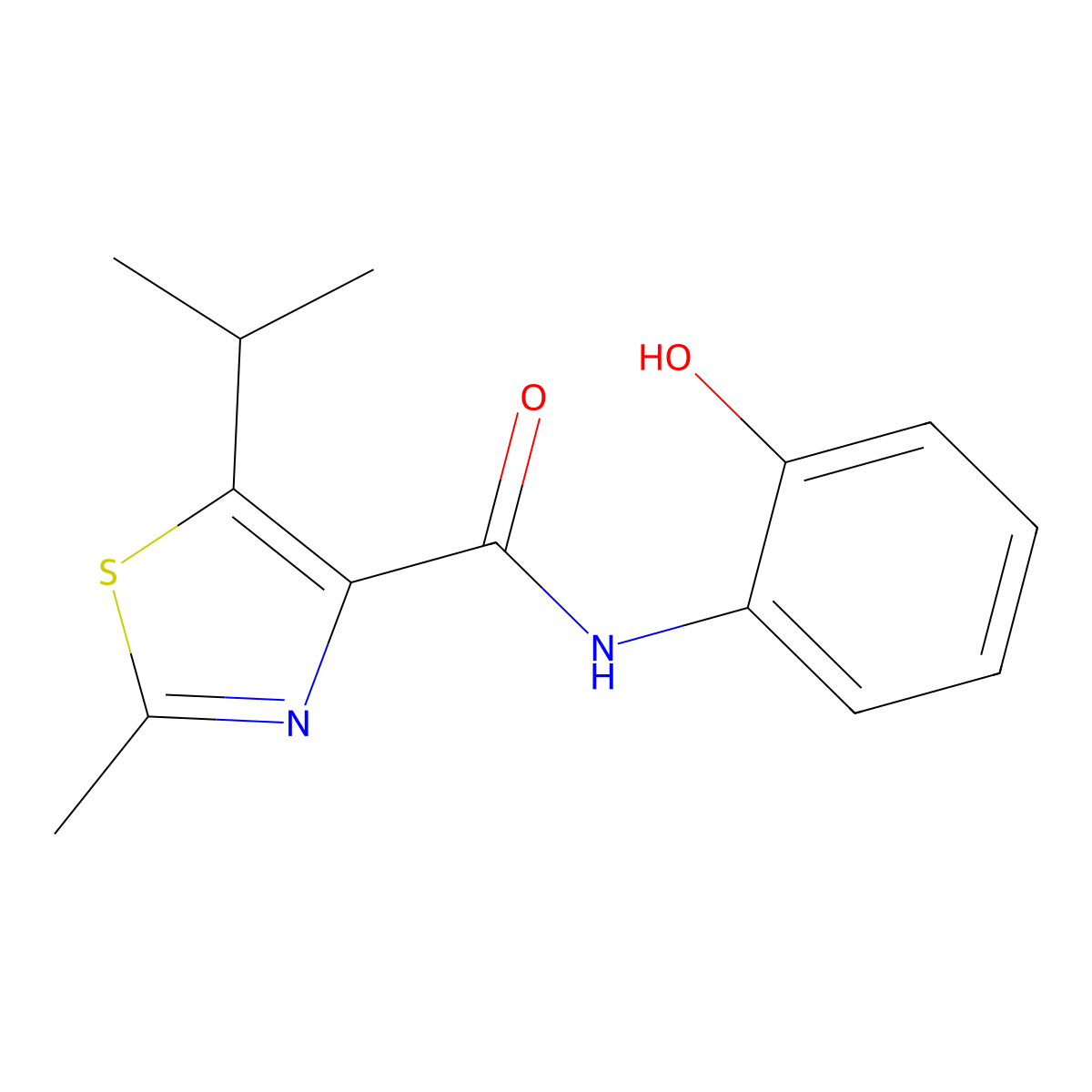 N-(2-hydroxyphenyl)-5-isopropyl-2-methyl-1,3-thiazole-4-carboxamide molecular structure, CAS 1351688-97-5