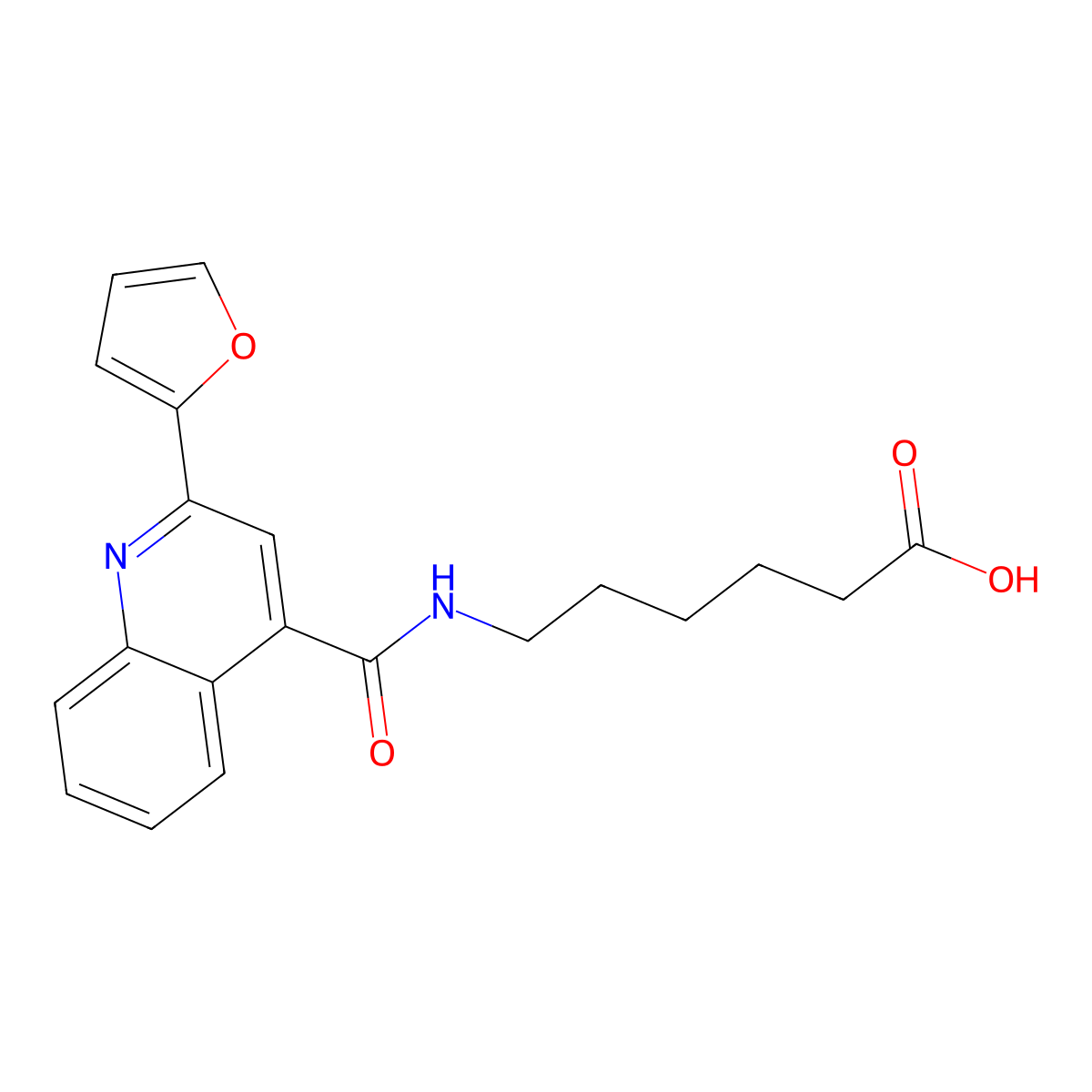 6-{[2-(Furan-2-yl)quinolin-4-yl]formamido}hexanoic acid molecular structure, CAS 1351689-02-5