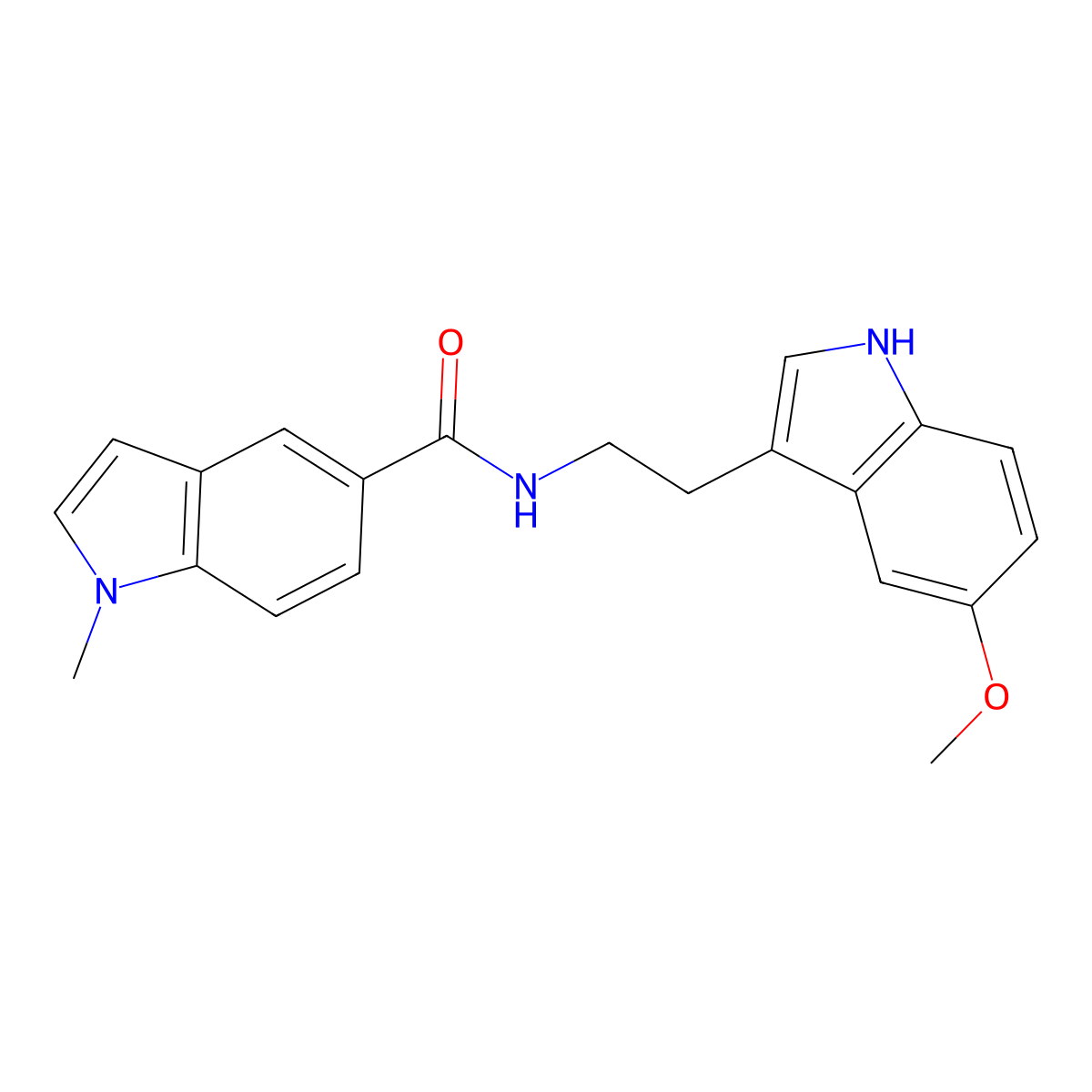 N-[2-(5-methoxy-1H-indol-3-yl)ethyl]-1-methyl-1H-indole-5-carboxamide molecular structure, CAS 1351689-06-9