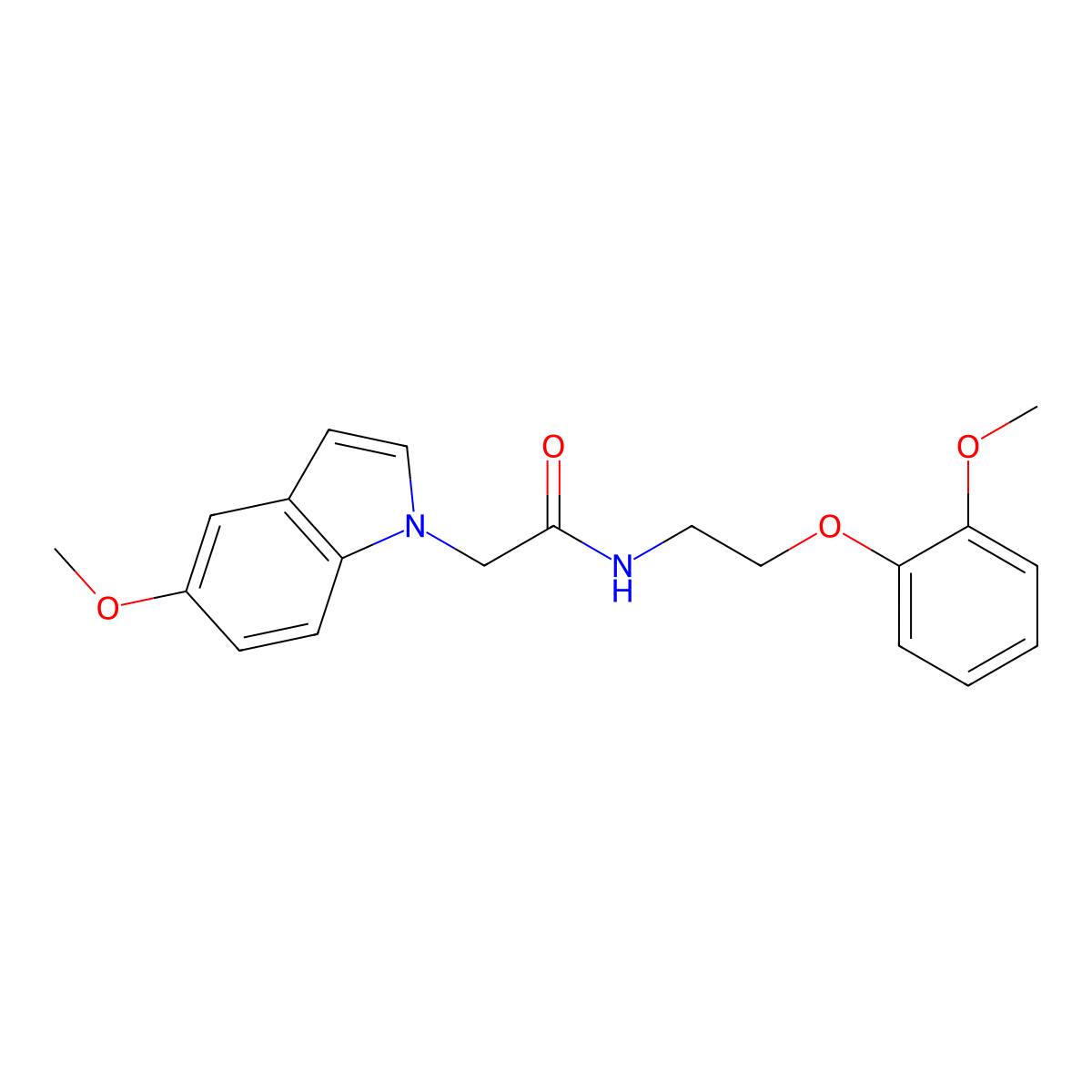 2-(5-methoxy-1H-indol-1-yl)-N-[2-(2-methoxyphenoxy)ethyl]acetamide molecular structure, CAS 1351689-08-1