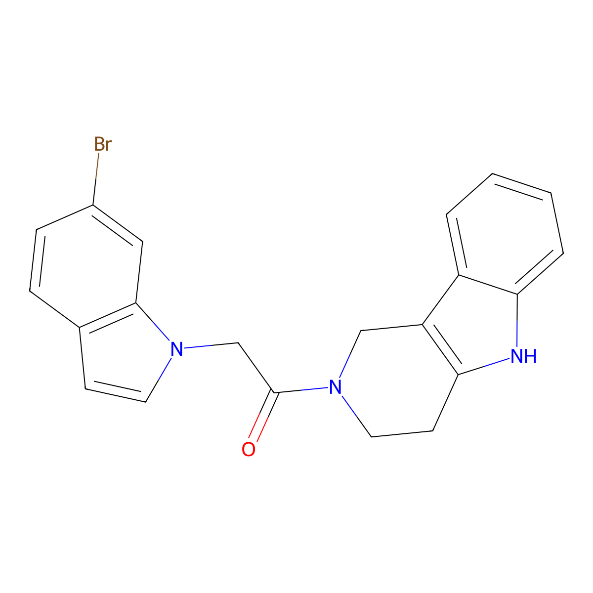 2-(6-bromo-1H-indol-1-yl)-1-(1,3,4,5-tetrahydro-2H-pyrido[4,3-b]indol-2-yl)ethanone molecular structure, CAS 1351689-16-1