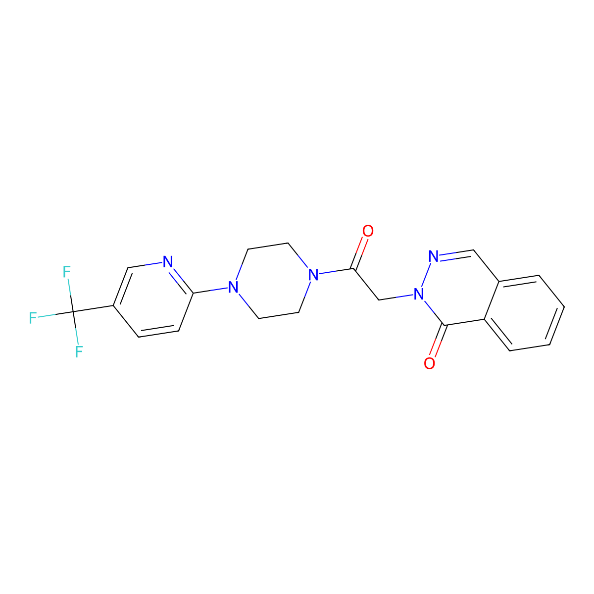2-(2-oxo-2-{4-[5-(trifluoromethyl)-2-pyridyl]piperazino}ethyl)-1(2H)-phthalazinone molecular structure, CAS 1351689-18-3