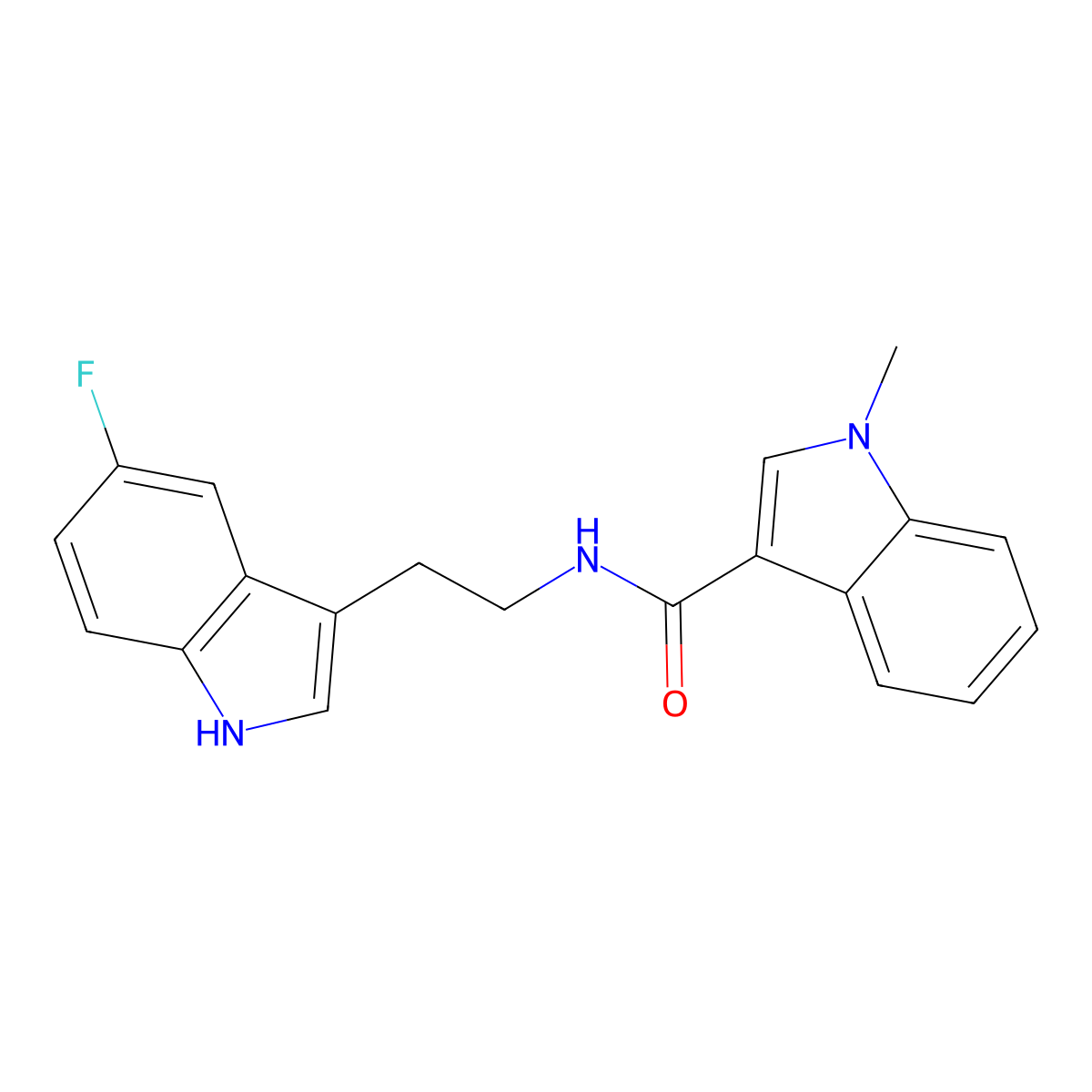 N-[2-(5-fluoro-1H-indol-3-yl)ethyl]-1-methyl-1H-indole-3-carboxamide molecular structure, CAS 1351689-23-0