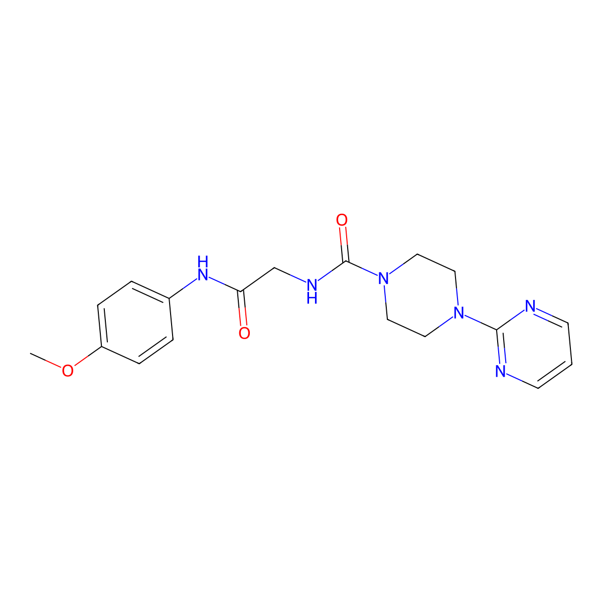 N-{2-[(4-methoxyphenyl)amino]-2-oxoethyl}-4-(pyrimidin-2-yl)piperazine-1-carboxamide molecular structure, CAS 1351689-35-4
