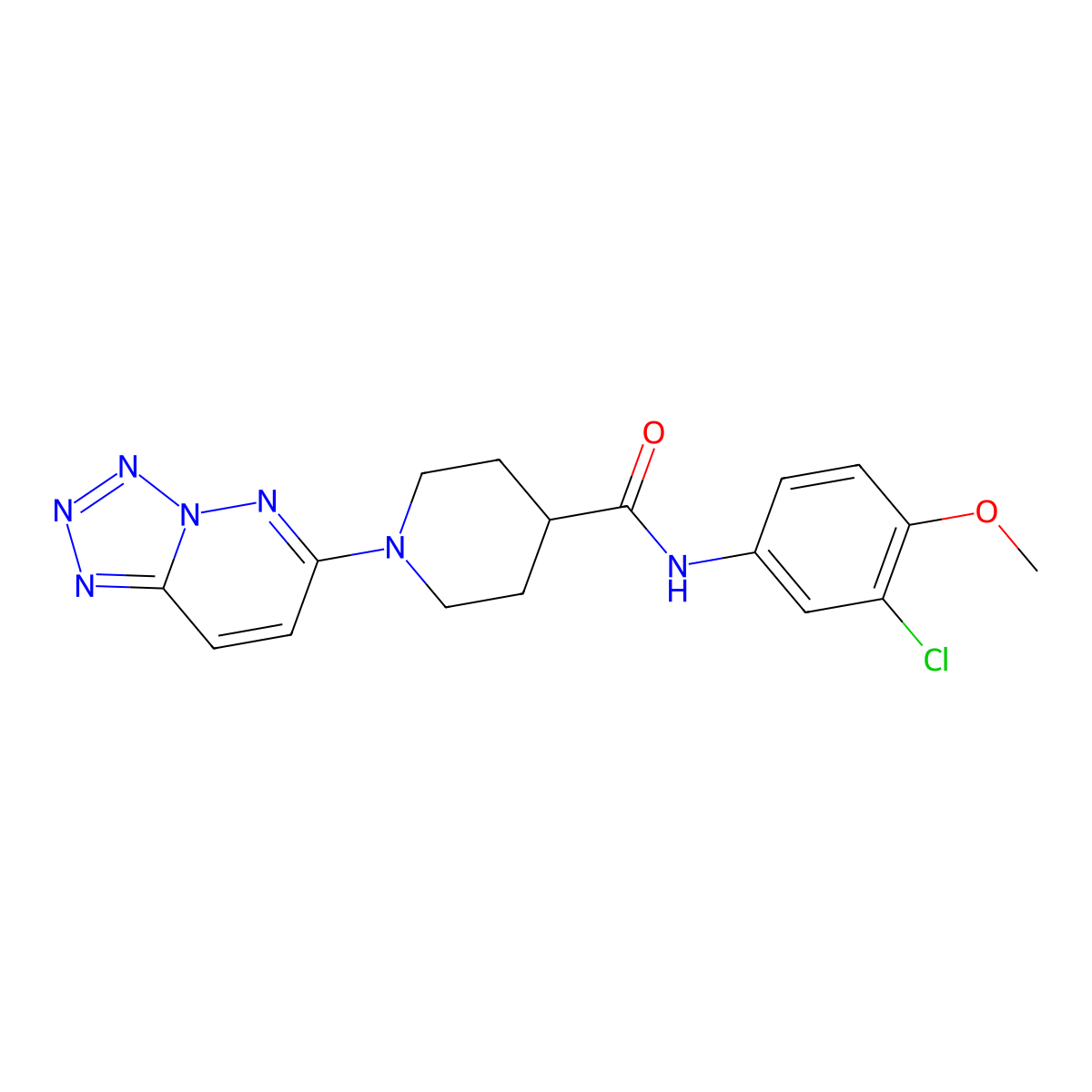 N-(3-chloro-4-methoxyphenyl)-1-(tetrazolo[1,5-b]pyridazin-6-yl)piperidine-4-carboxamide molecular structure, CAS 1351689-38-7