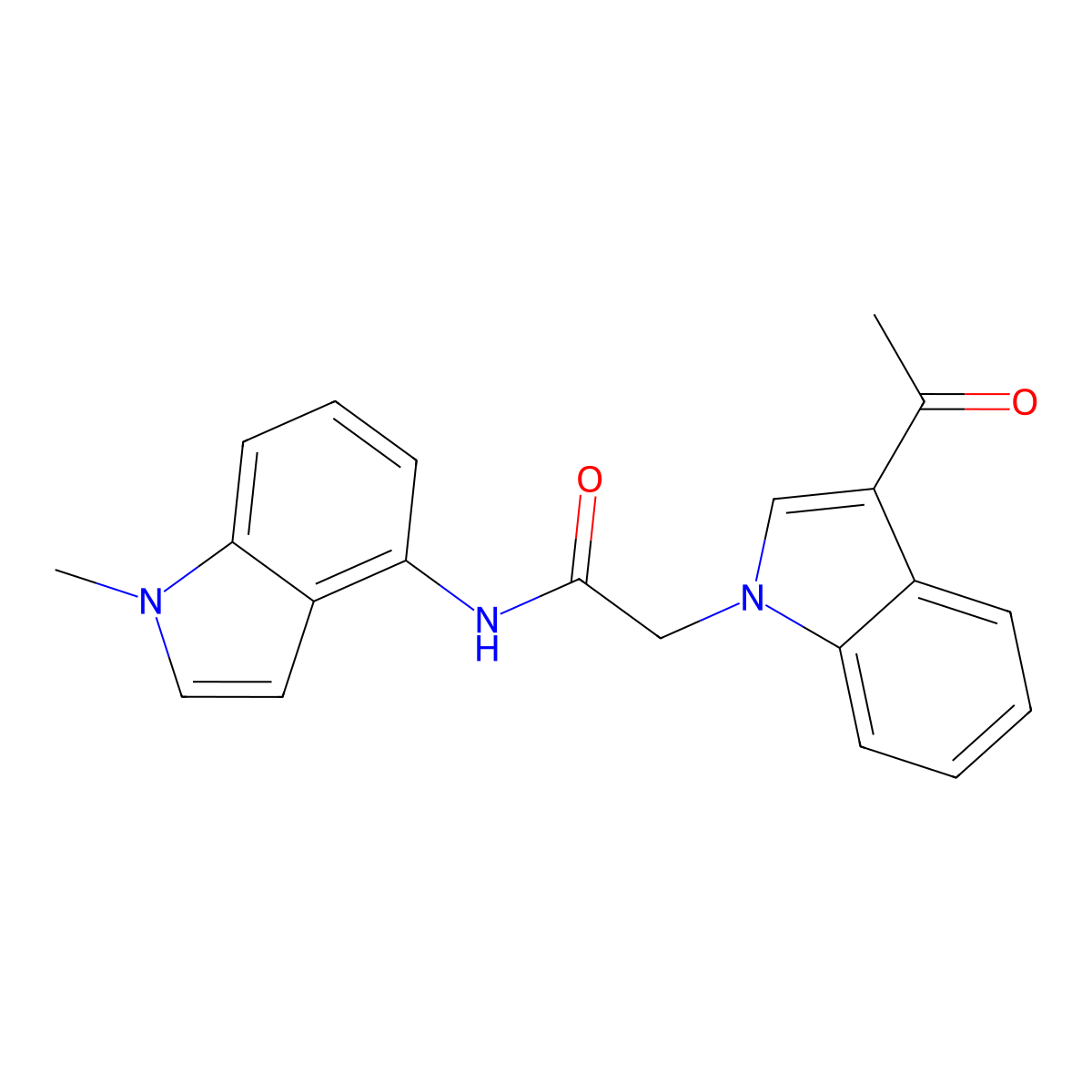 2-(3-acetyl-1H-indol-1-yl)-N-(1-methyl-1H-indol-4-yl)acetamide molecular structure, CAS 1351689-46-7