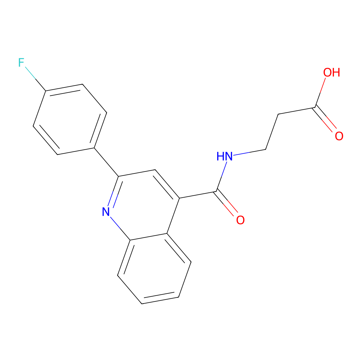 N-{[2-(4-fluorophenyl)quinolin-4-yl]carbonyl}-beta-alanine molecular structure, CAS 1351689-62-7