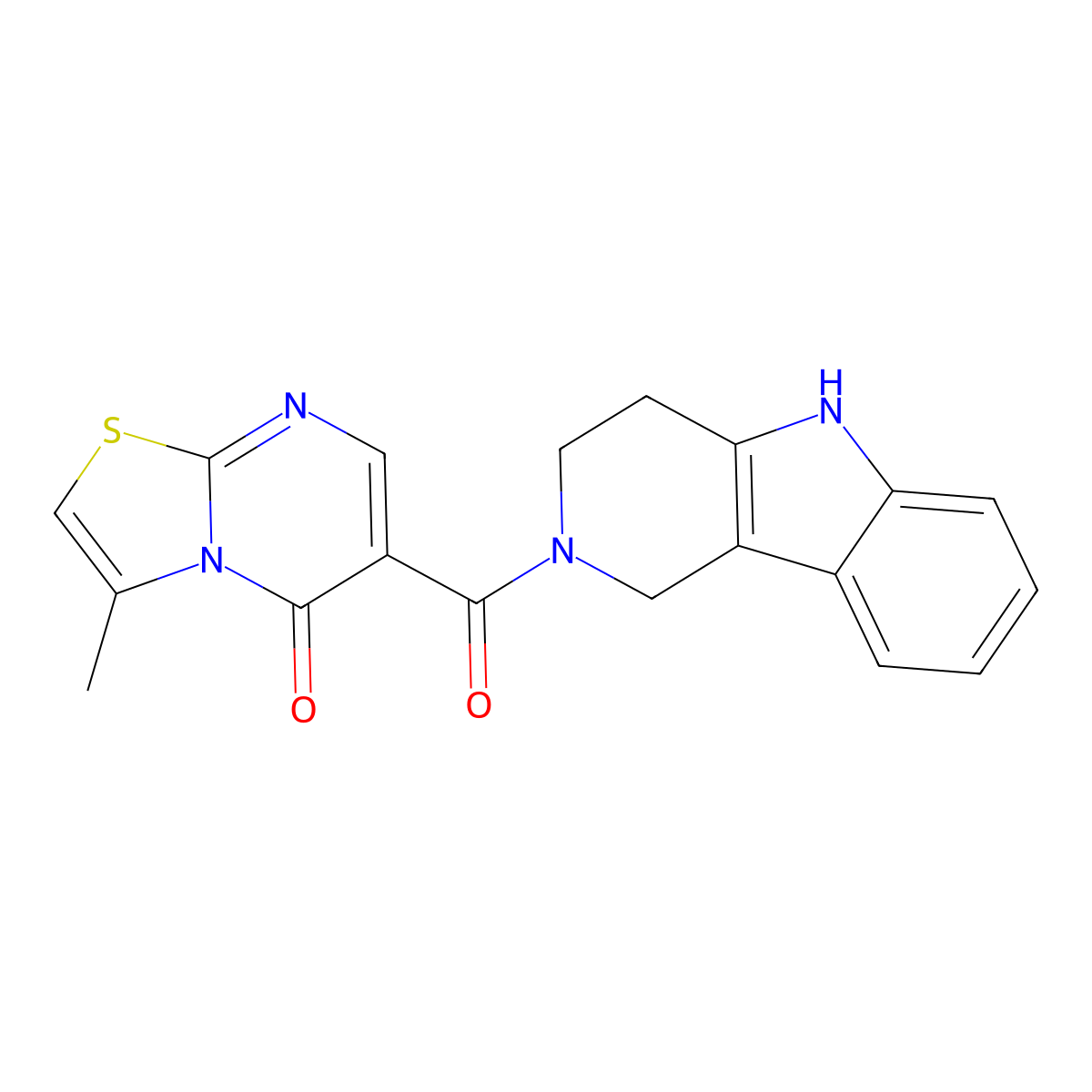 3-methyl-6-(1,3,4,5-tetrahydro-2H-pyrido[4,3-b]indol-2-ylcarbonyl)-5H-[1,3]thiazolo[3,2-a]pyrimidin-5-one molecular structure, CAS 1351689-63-8