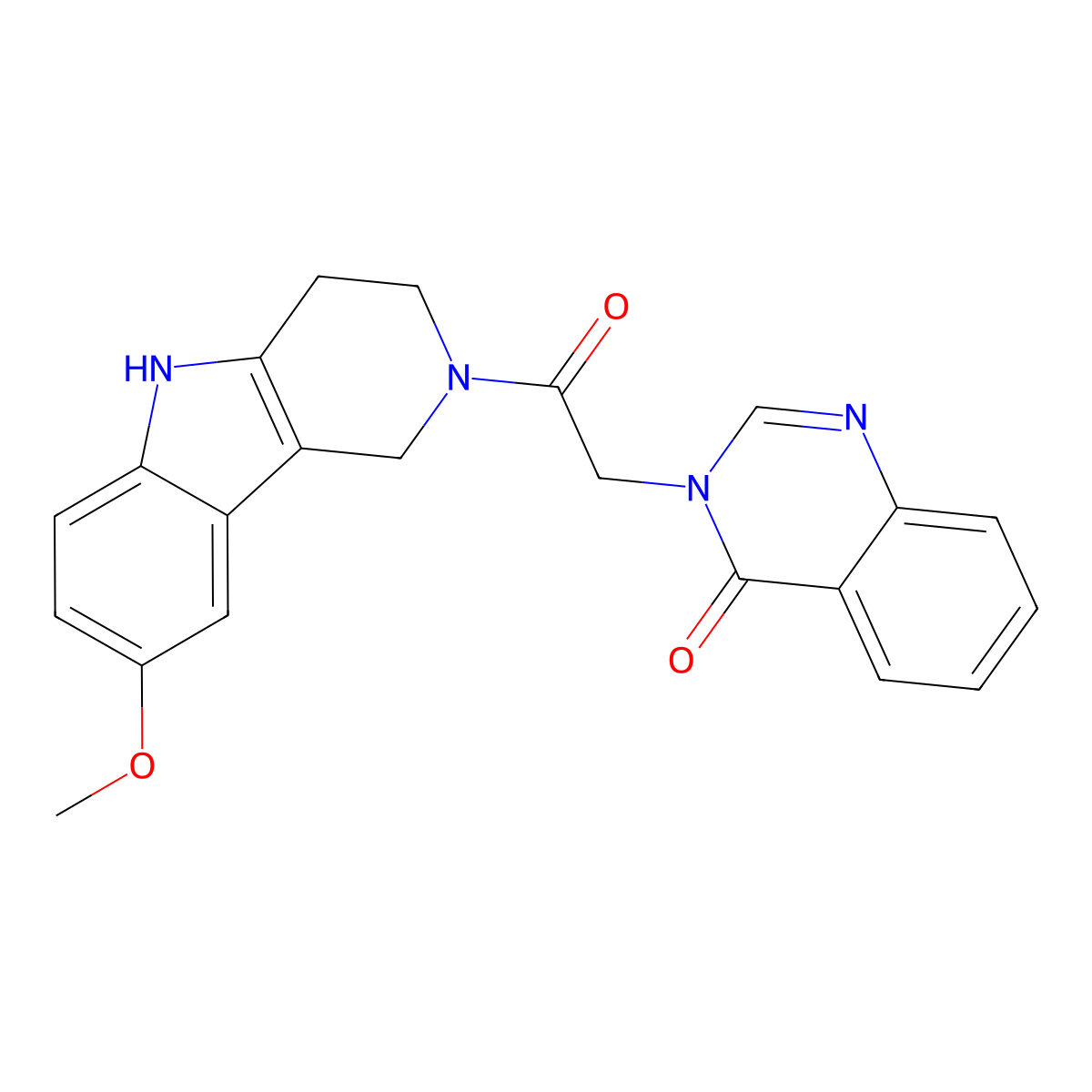 3-[2-(8-methoxy-1,3,4,5-tetrahydro-2H-pyrido[4,3-b]indol-2-yl)-2-oxoethyl]quinazolin-4(3H)-one molecular structure, CAS 1351689-84-3