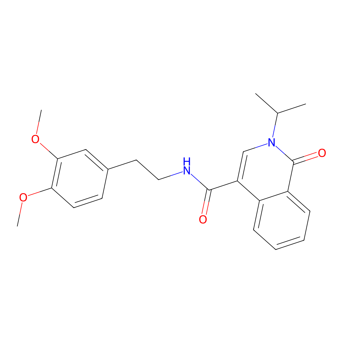 N~4~-(3,4-dimethoxyphenethyl)-2-isopropyl-1-oxo-1,2-dihydro-4-isoquinolinecarboxamide molecular structure, CAS 1351689-89-8