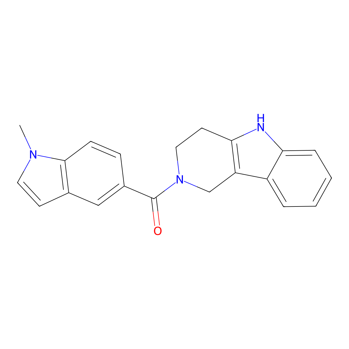 (1-methyl-1H-indol-5-yl)(1,3,4,5-tetrahydro-2H-pyrido[4,3-b]indol-2-yl)methanone molecular structure, CAS 1351690-03-3