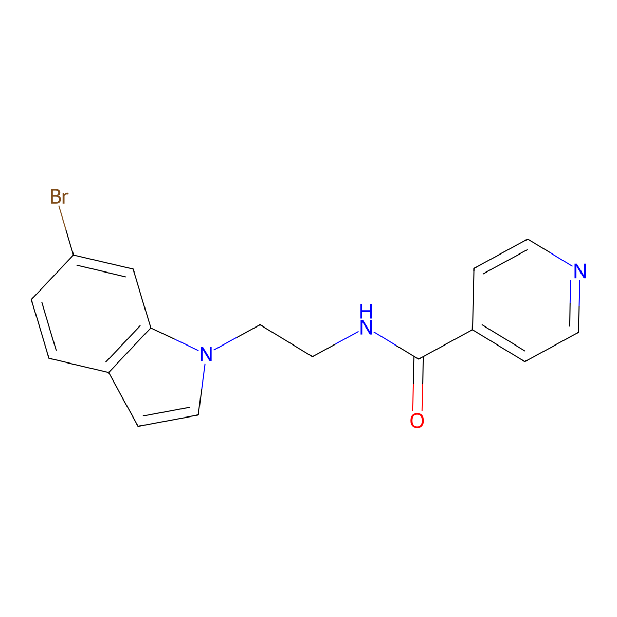 N-[2-(6-bromo-1H-indol-1-yl)ethyl]isonicotinamide molecular structure, CAS 1351690-05-5