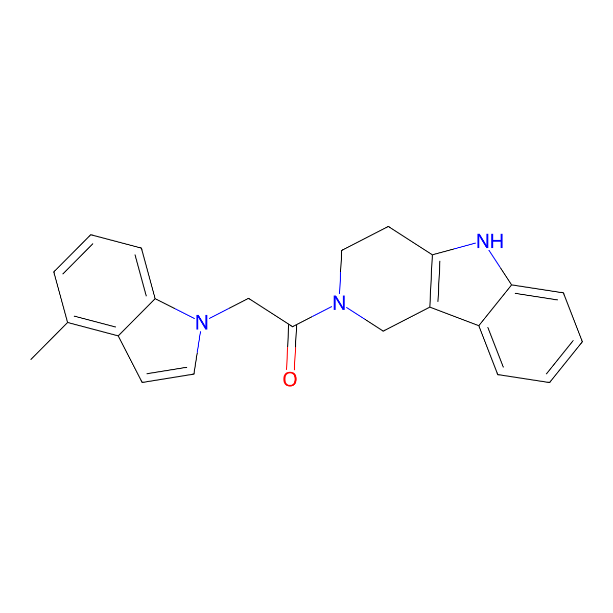2-(4-methyl-1H-indol-1-yl)-1-(1,3,4,5-tetrahydro-2H-pyrido[4,3-b]indol-2-yl)ethanone molecular structure, CAS 1351690-11-3