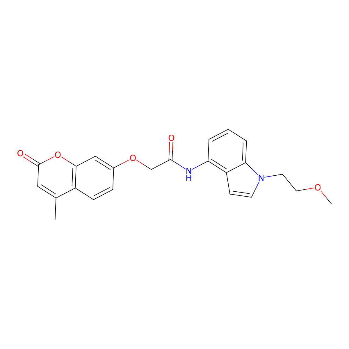 N-[1-(2-methoxyethyl)-1H-indol-4-yl]-2-[(4-methyl-2-oxo-2H-chromen-7-yl)oxy]acetamide molecular structure, CAS 1351690-16-8