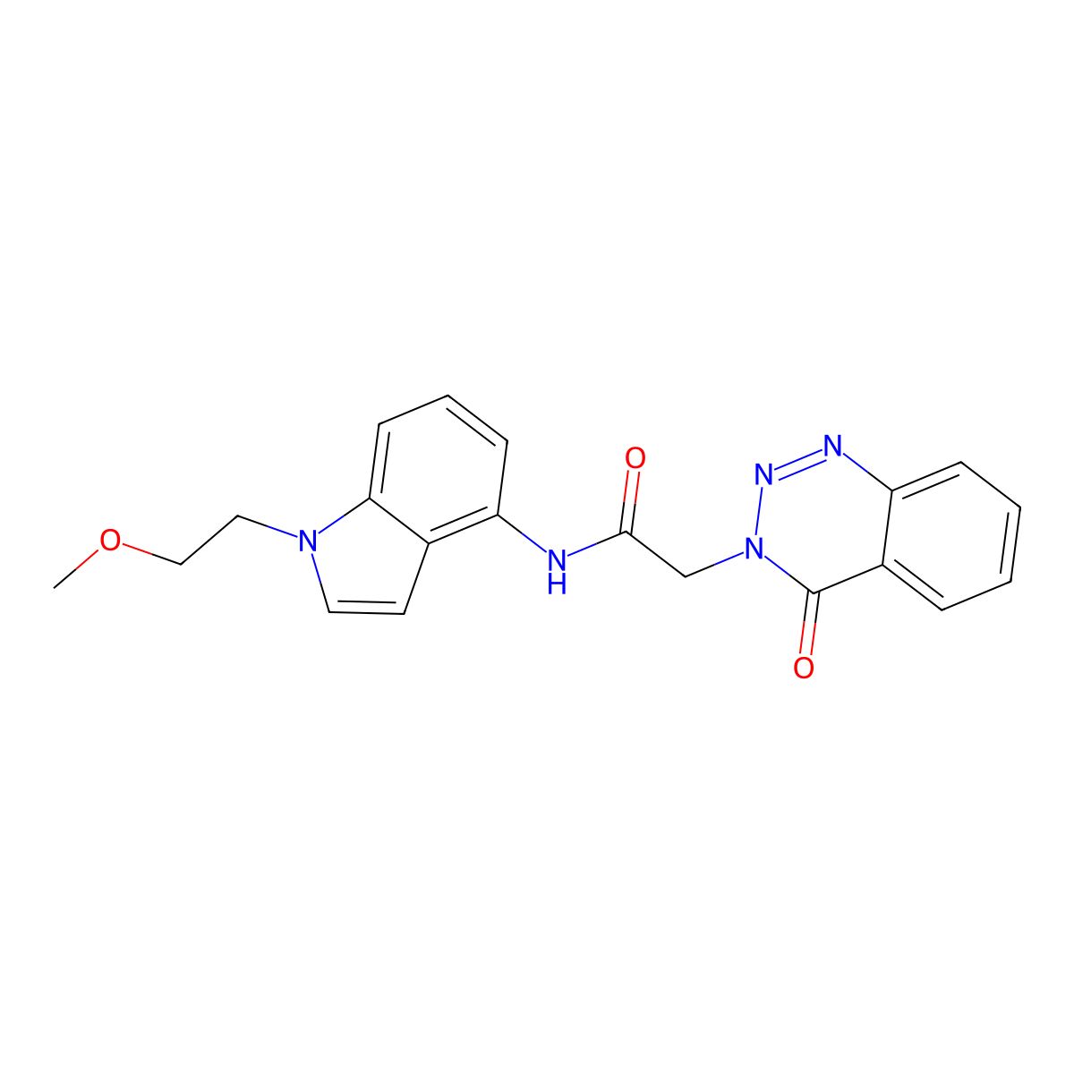 N-[1-(2-methoxyethyl)-1H-indol-4-yl]-2-(4-oxo-1,2,3-benzotriazin-3(4H)-yl)acetamide molecular structure, CAS 1351690-19-1