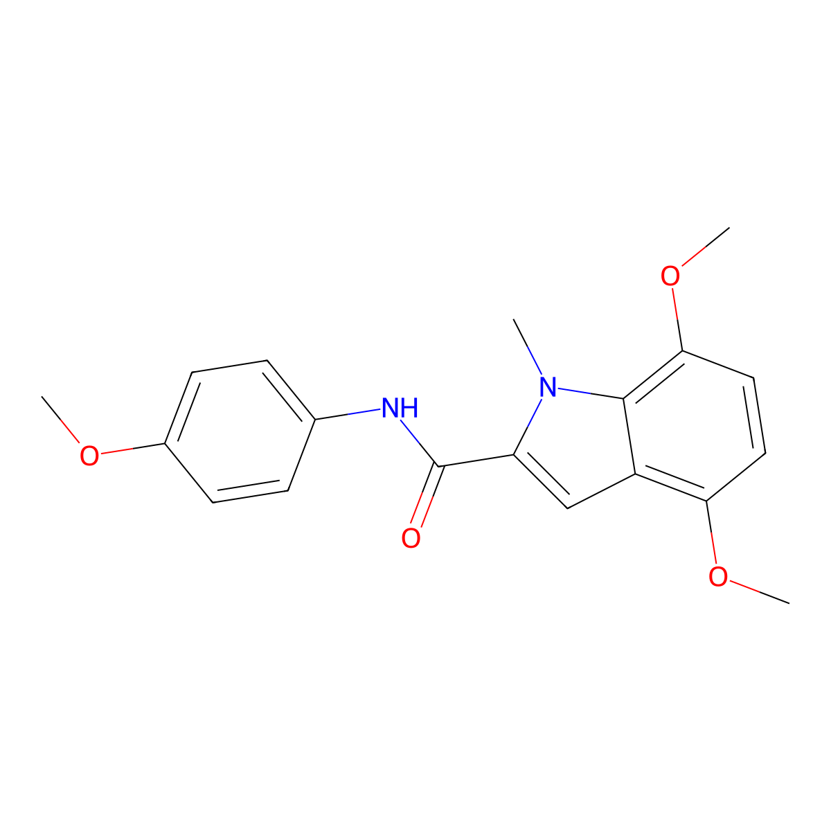 4,7-dimethoxy-N-(4-methoxyphenyl)-1-methyl-1H-indole-2-carboxamide molecular structure, CAS 1351690-27-1