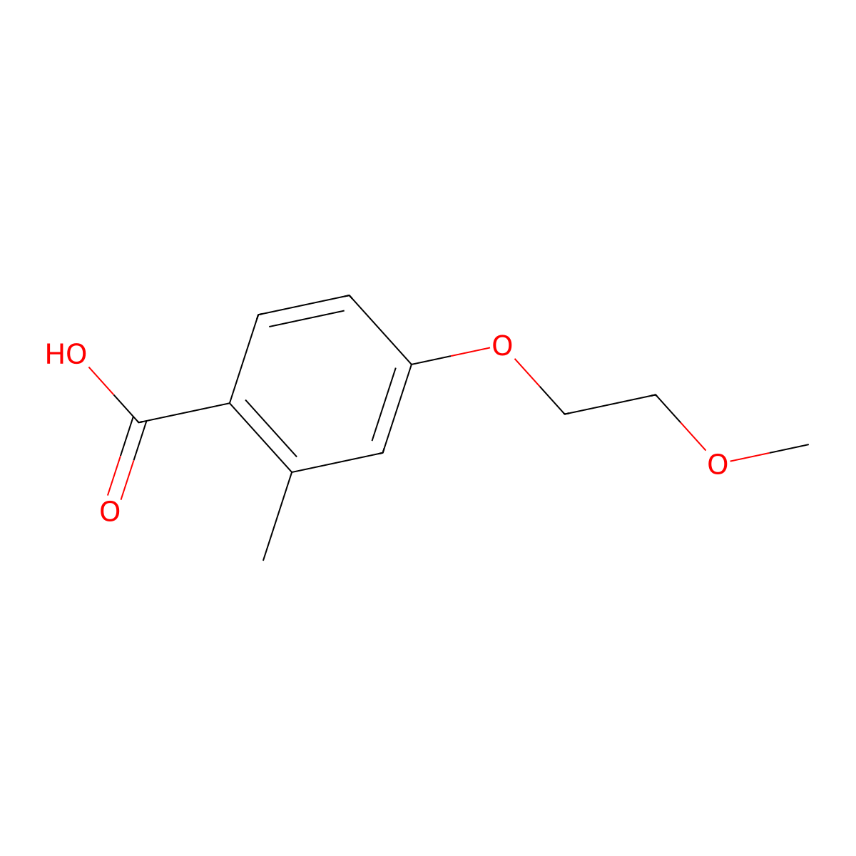 4-(2-Methoxyethoxy)-2-methylbenzoic acid molecular structure, CAS 1351690-32-8