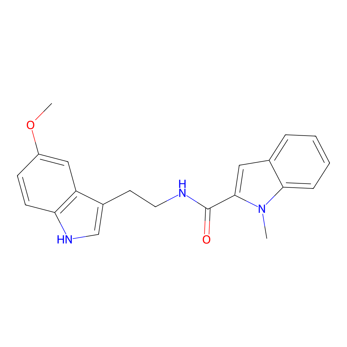 N-[2-(5-methoxy-1H-indol-3-yl)ethyl]-1-methyl-1H-indole-2-carboxamide molecular structure, CAS 1351690-44-2