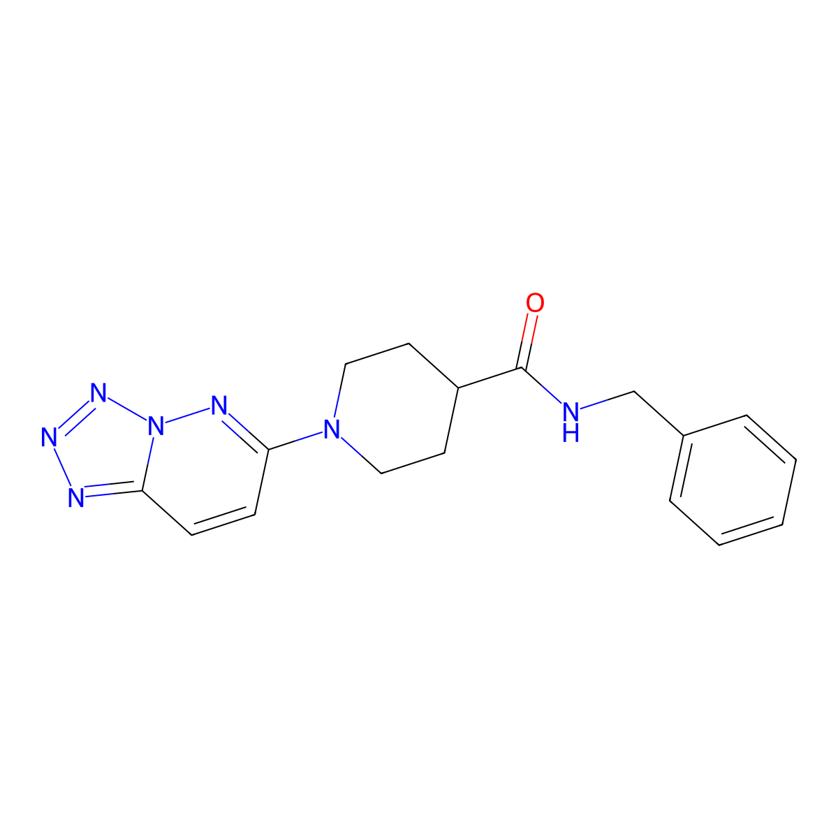 N-benzyl-1-(tetrazolo[1,5-b]pyridazin-6-yl)piperidine-4-carboxamide molecular structure, CAS 1351690-69-1