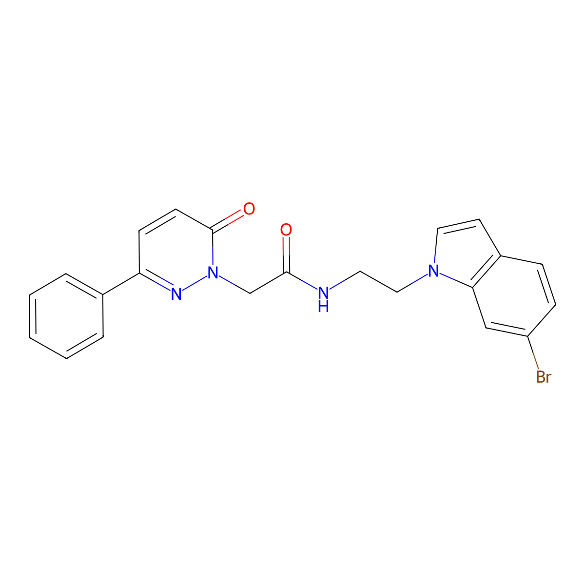 N-[2-(6-bromo-1H-indol-1-yl)ethyl]-2-[6-oxo-3-phenyl-1(6H)-pyridazinyl]acetamide molecular structure, CAS 1351690-79-3