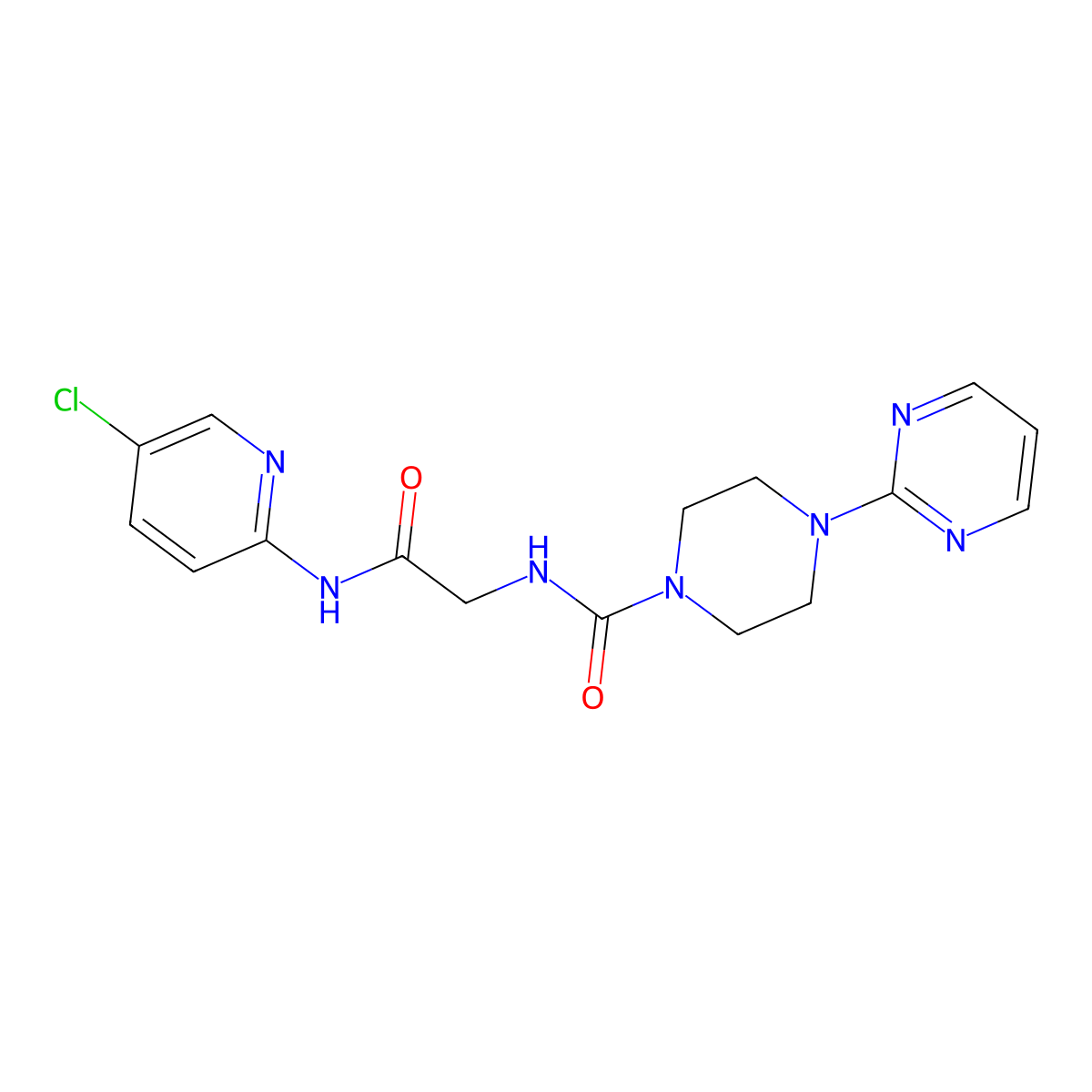 N-{2-[(5-chloropyridin-2-yl)amino]-2-oxoethyl}-4-(pyrimidin-2-yl)piperazine-1-carboxamide molecular structure, CAS 1351690-84-0