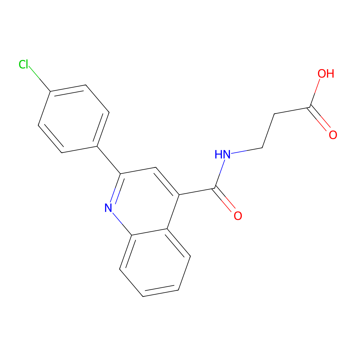 N-{[2-(4-chlorophenyl)quinolin-4-yl]carbonyl}-beta-alanine molecular structure, CAS 1351690-95-3