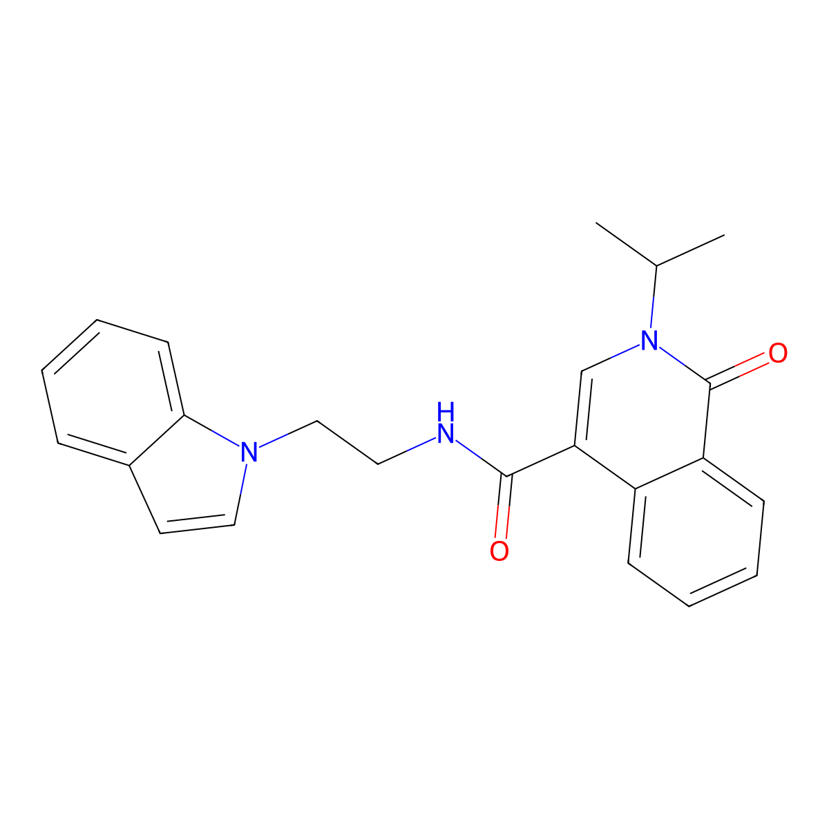 N-[2-(1H-indol-1-yl)ethyl]-1-oxo-2-(propan-2-yl)-1,2-dihydroisoquinoline-4-carboxamide molecular structure, CAS 1351691-04-7