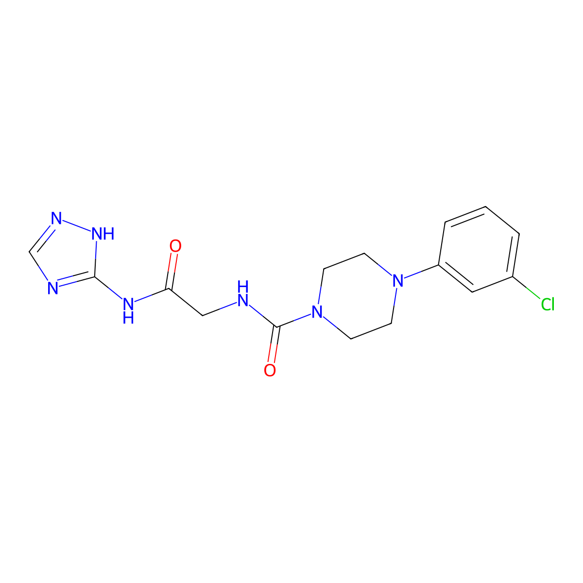 4-(3-chlorophenyl)-N-[2-oxo-2-(4H-1,2,4-triazol-3-ylamino)ethyl]piperazine-1-carboxamide molecular structure, CAS 1351691-26-3