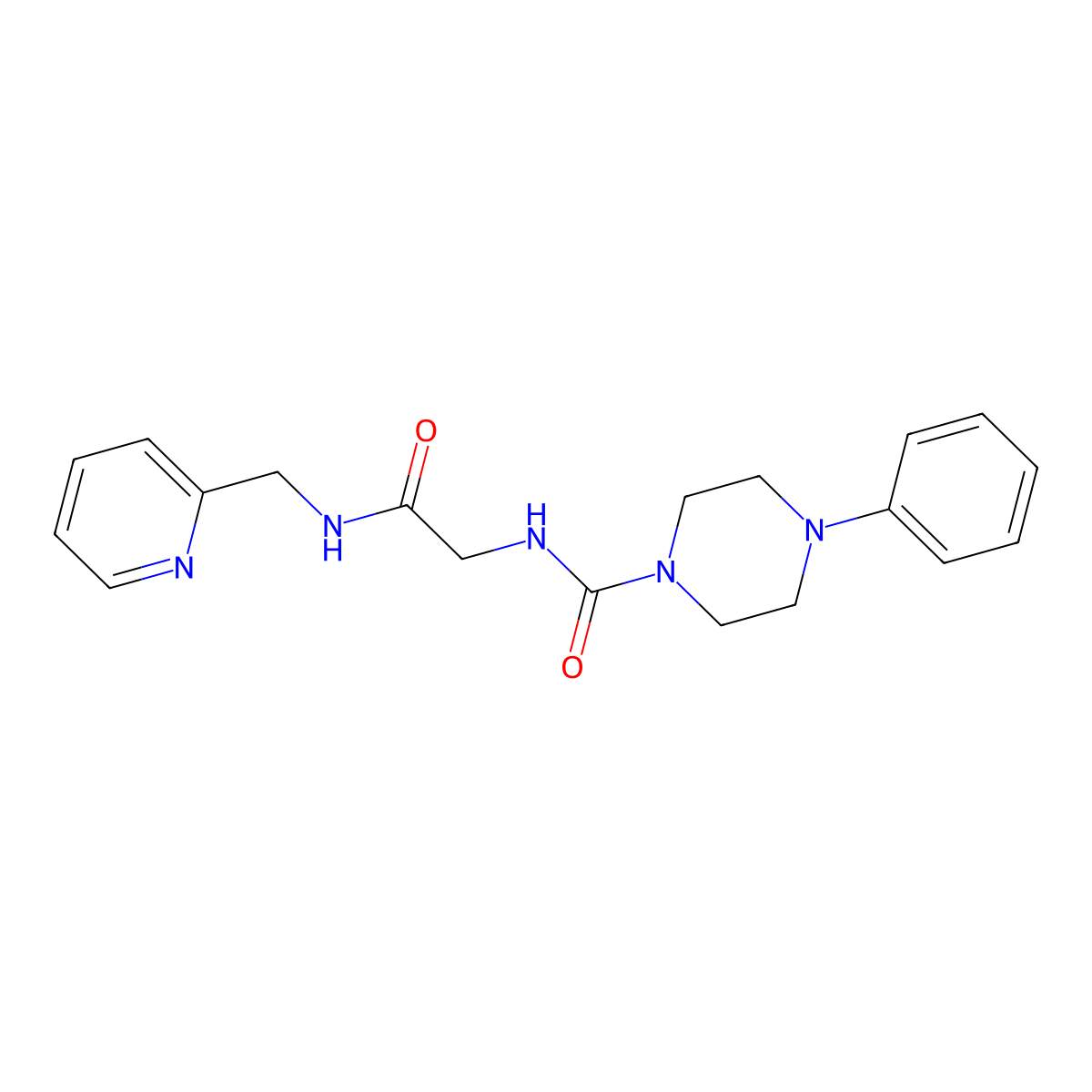 N-{2-oxo-2-[(pyridin-2-ylmethyl)amino]ethyl}-4-phenylpiperazine-1-carboxamide molecular structure, CAS 1351691-43-4