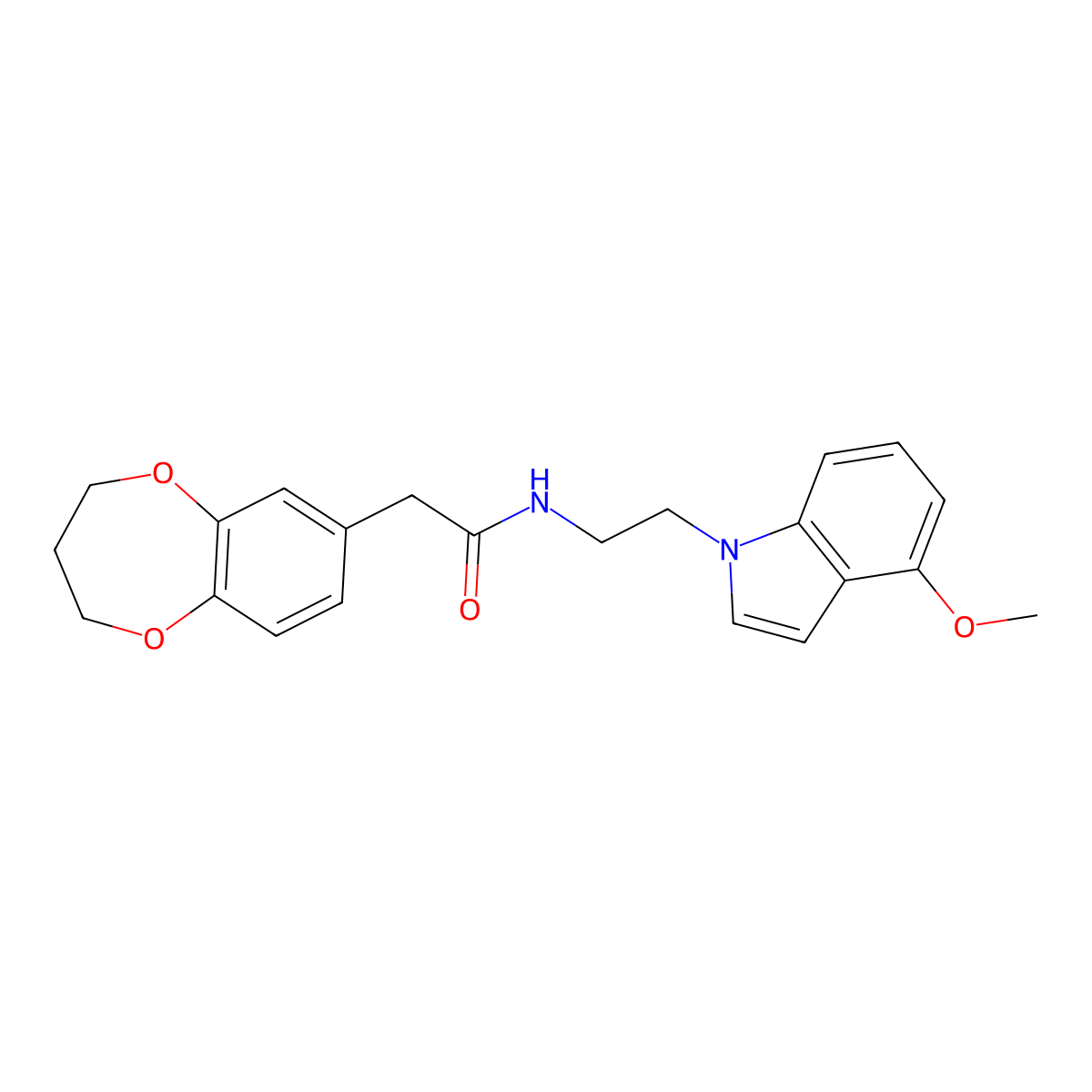 2-(3,4-dihydro-2H-1,5-benzodioxepin-7-yl)-N-[2-(4-methoxy-1H-indol-1-yl)ethyl]acetamide molecular structure, CAS 1351691-71-8