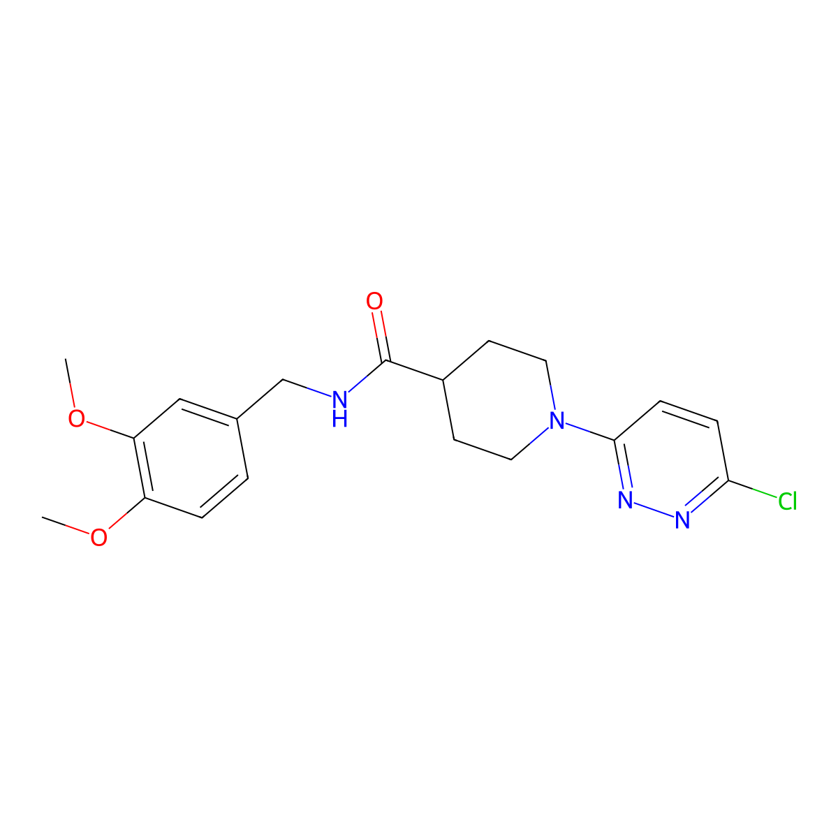 1-(6-chloropyridazin-3-yl)-N-(3,4-dimethoxybenzyl)piperidine-4-carboxamide molecular structure, CAS 1351691-74-1
