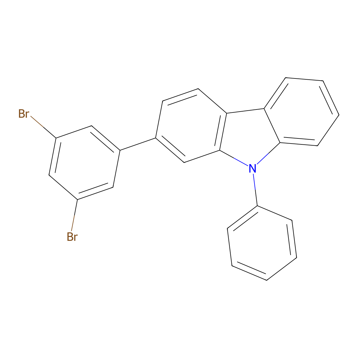 2-(3,5-Dibromophenyl)-9-phenyl-9H-carbazole molecular structure, CAS 1351692-34-6