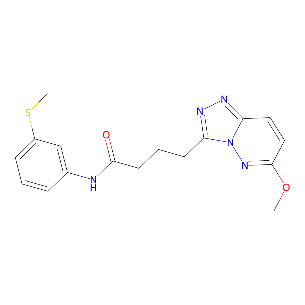 4-(6-methoxy[1,2,4]triazolo[4,3-b]pyridazin-3-yl)-N-[3-(methylsulfanyl)phenyl]butanamide molecular structure, CAS 1351693-12-3