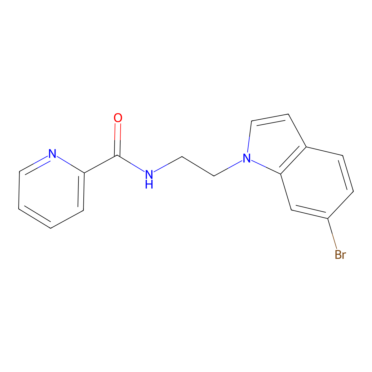 N-[2-(6-bromo-1H-indol-1-yl)ethyl]-2-pyridinecarboxamide molecular structure, CAS 1351693-18-9