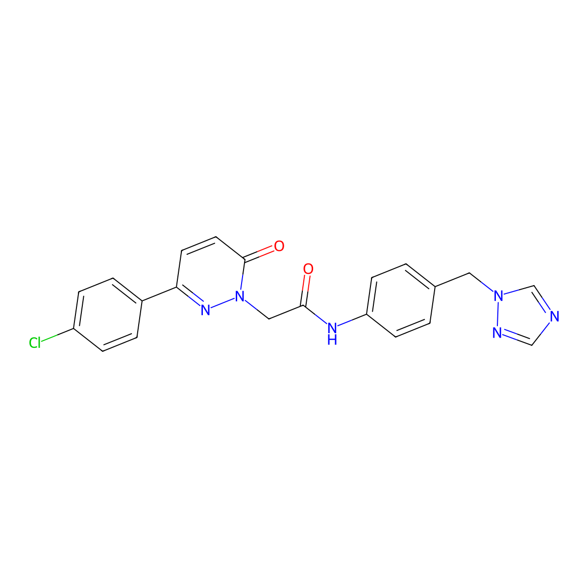 2-[3-(4-chlorophenyl)-6-oxopyridazin-1(6H)-yl]-N-[4-(1H-1,2,4-triazol-1-ylmethyl)phenyl]acetamide molecular structure, CAS 1351693-21-4