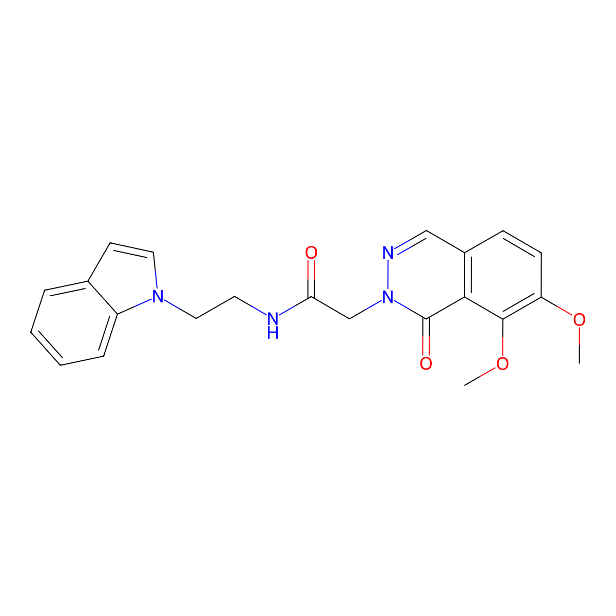 2-[7,8-dimethoxy-1-oxo-2(1H)-phthalazinyl]-N-[2-(1H-indol-1-yl)ethyl]acetamide molecular structure, CAS 1351693-28-1