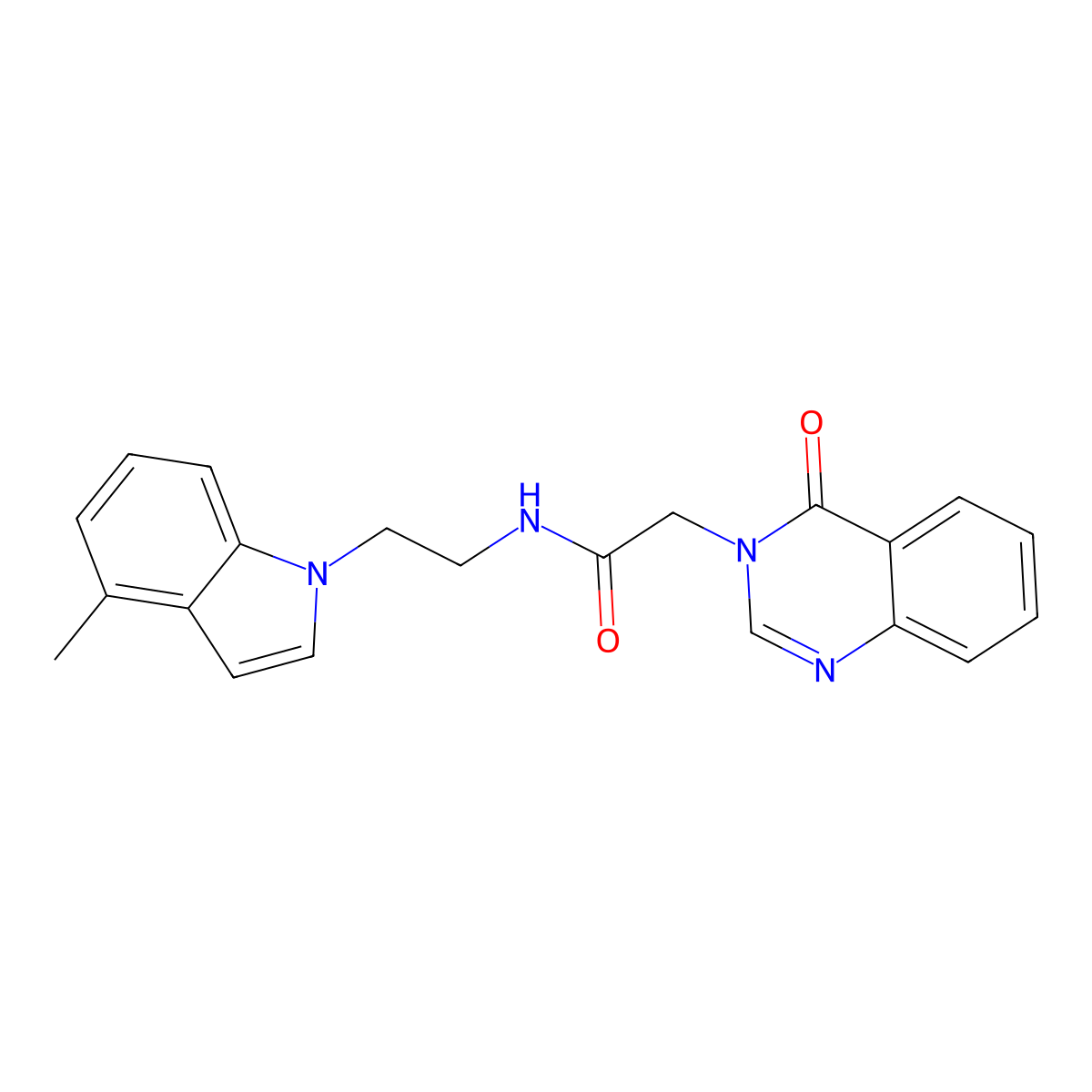 N-[2-(4-methyl-1H-indol-1-yl)ethyl]-2-(4-oxoquinazolin-3(4H)-yl)acetamide molecular structure, CAS 1351693-29-2