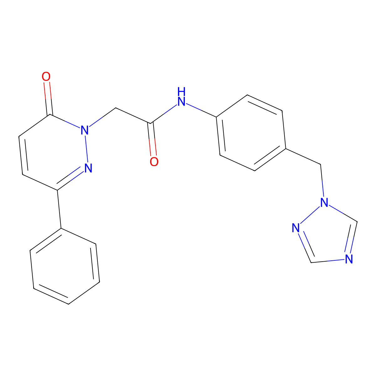 2-(6-oxo-3-phenylpyridazin-1(6H)-yl)-N-[4-(1H-1,2,4-triazol-1-ylmethyl)phenyl]acetamide molecular structure, CAS 1351693-32-7