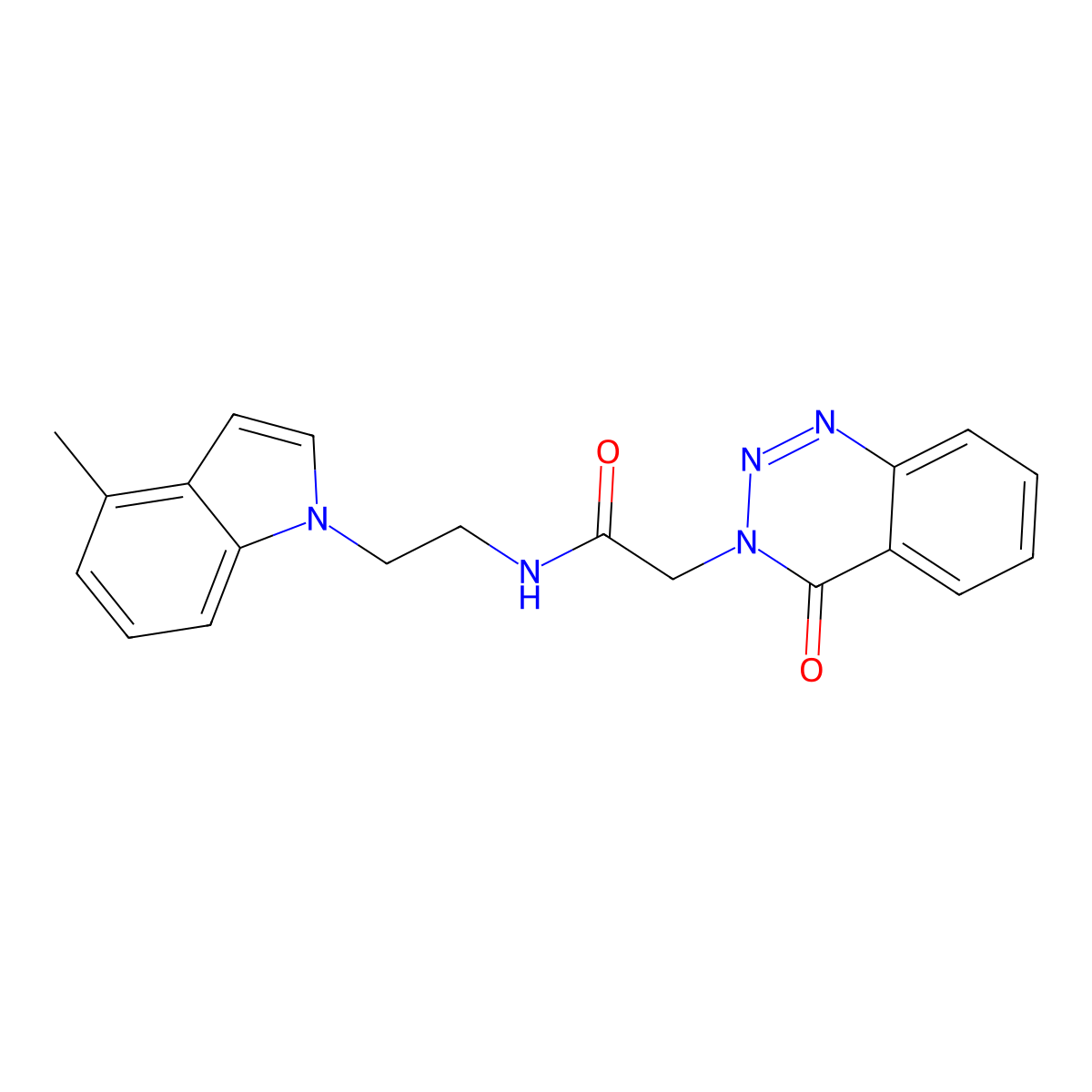 N-[2-(4-methyl-1H-indol-1-yl)ethyl]-2-(4-oxo-1,2,3-benzotriazin-3(4H)-yl)acetamide molecular structure, CAS 1351693-51-0