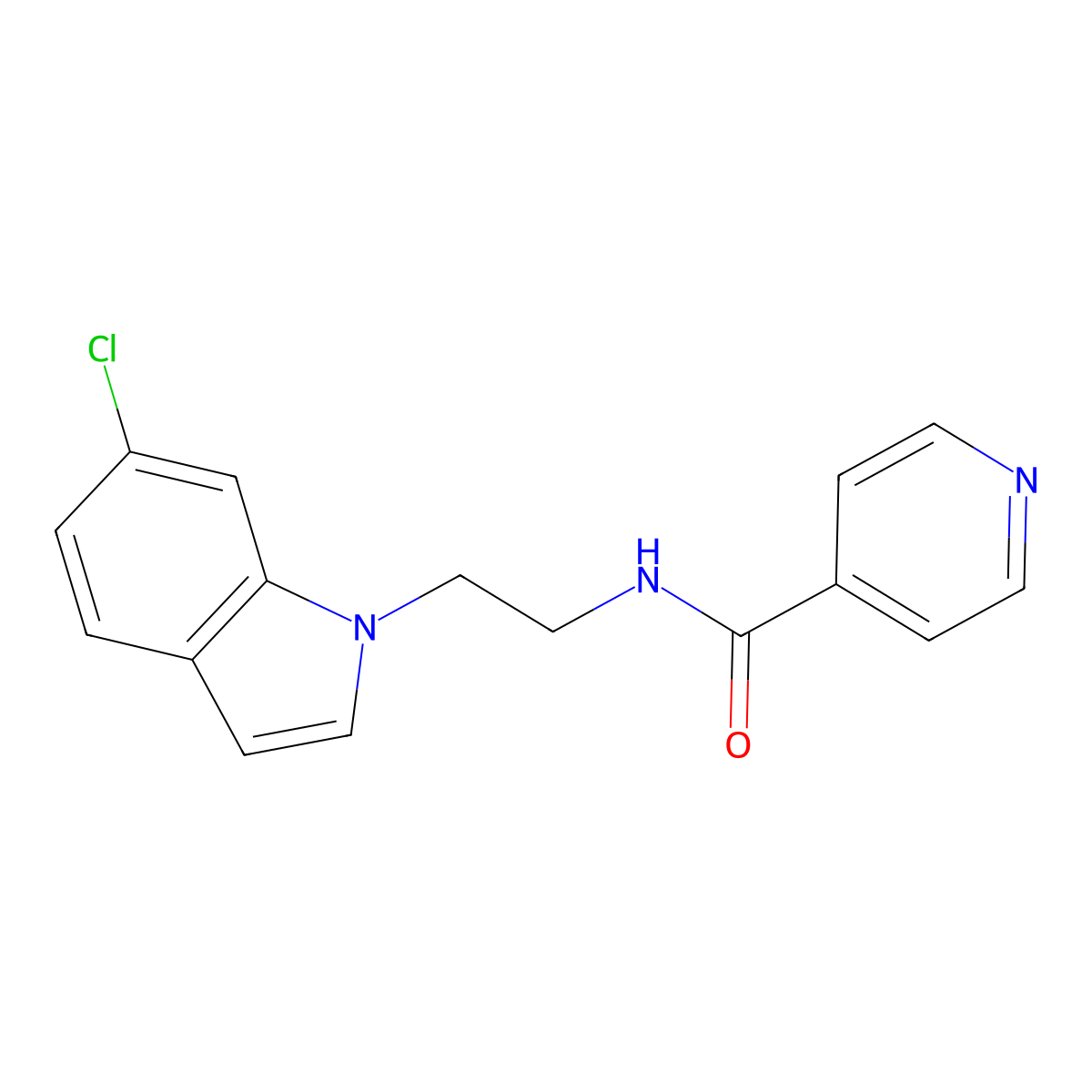 N-[2-(6-chloro-1H-indol-1-yl)ethyl]isonicotinamide molecular structure, CAS 1351693-62-3