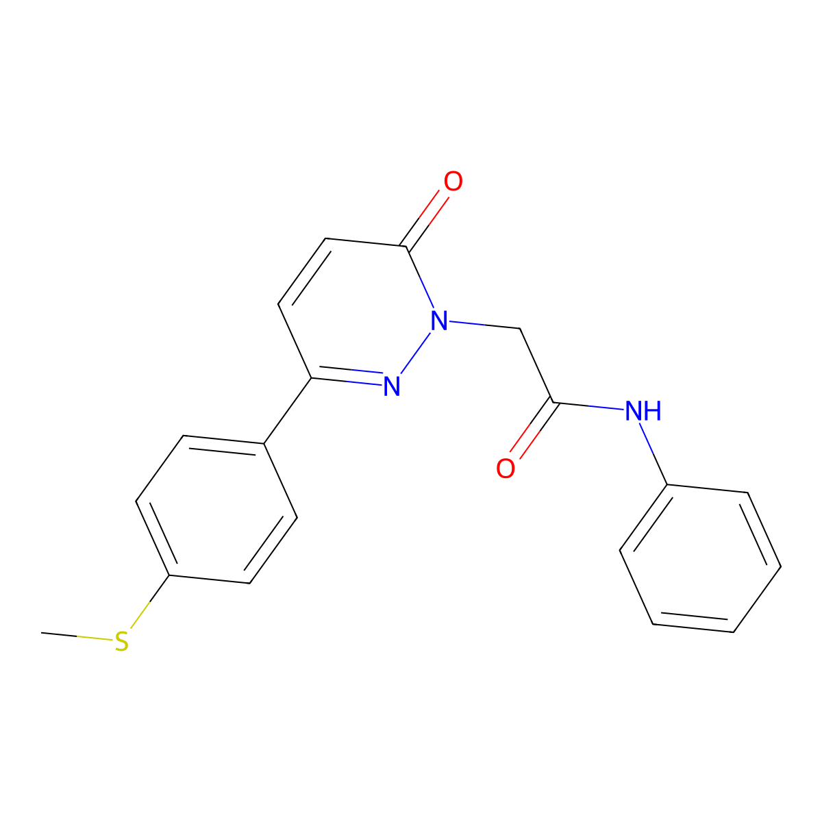 2-{3-[4-(methylsulfanyl)phenyl]-6-oxopyridazin-1(6H)-yl}-N-phenylacetamide molecular structure, CAS 1351693-67-8