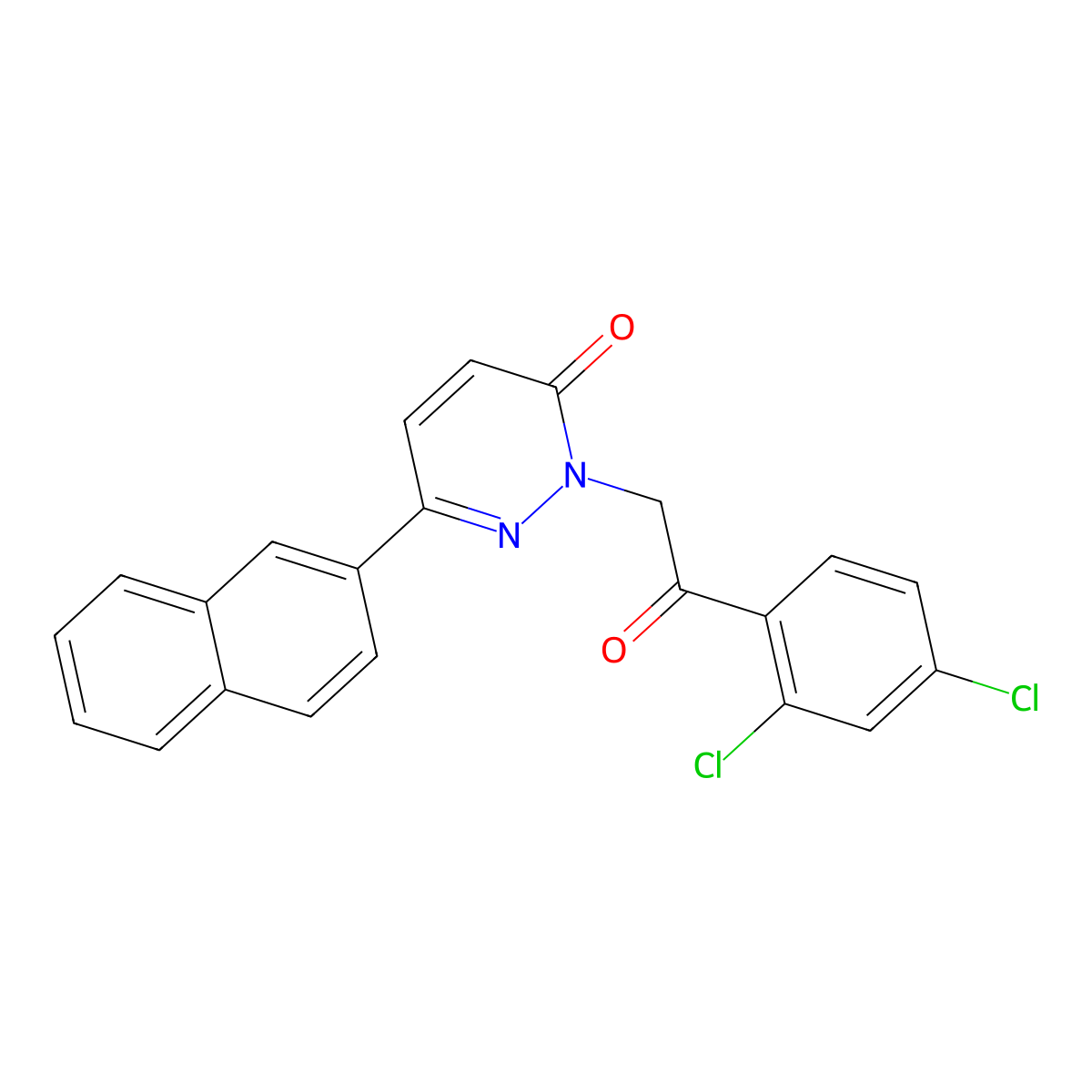 2-[2-(2,4-dichlorophenyl)-2-oxoethyl]-6-(2-naphthyl)-3(2H)-pyridazinone molecular structure, CAS 1351693-74-7