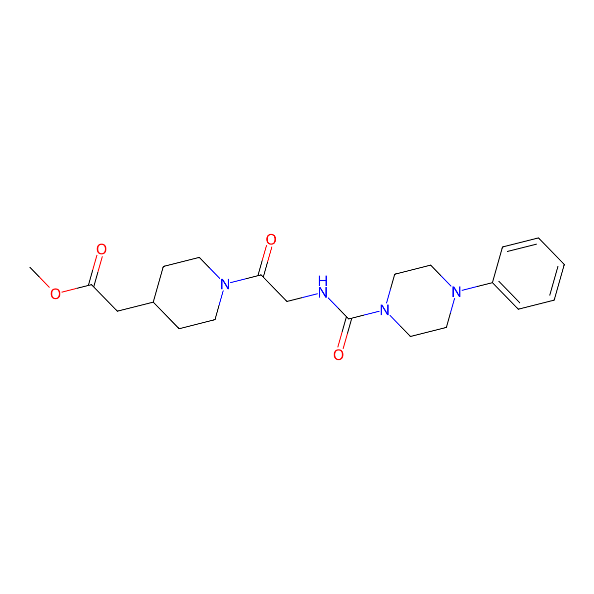 methyl (1-{N-[(4-phenylpiperazin-1-yl)carbonyl]glycyl}piperidin-4-yl)acetate molecular structure, CAS 1351693-94-1