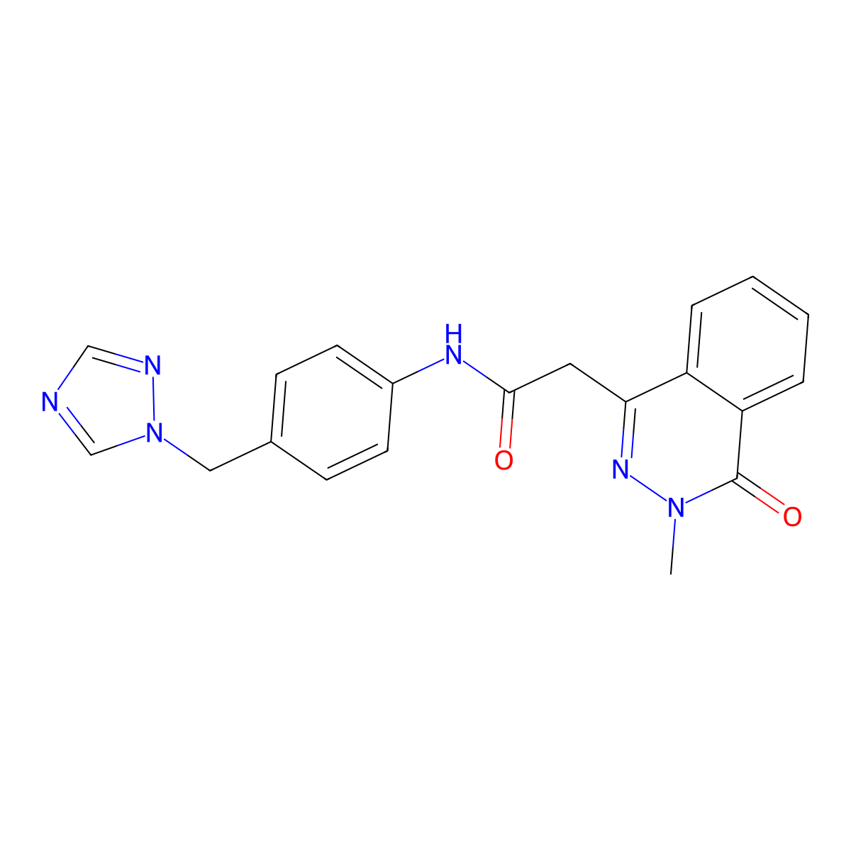 2-(3-methyl-4-oxo-3,4-dihydrophthalazin-1-yl)-N-[4-(1H-1,2,4-triazol-1-ylmethyl)phenyl]acetamide molecular structure, CAS 1351693-96-3