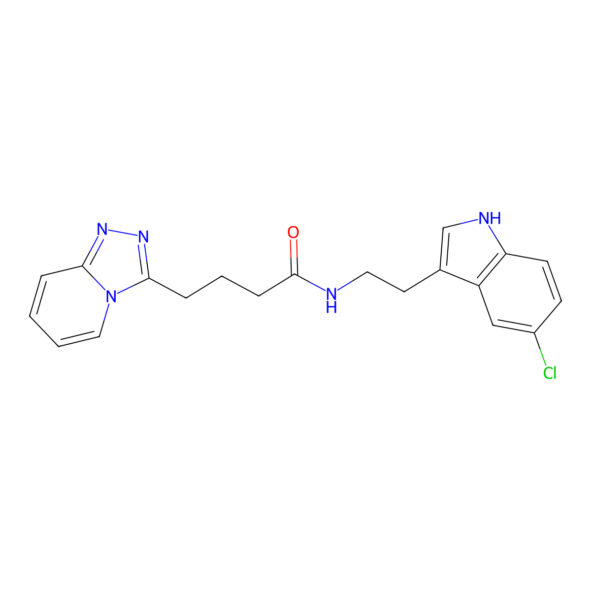 4-([1,2,4]triazolo[4,3-a]pyridin-3-yl)-N-(2-(5-chloro-1H-indol-3-yl)ethyl)butanamide molecular structure, CAS 1351694-02-4